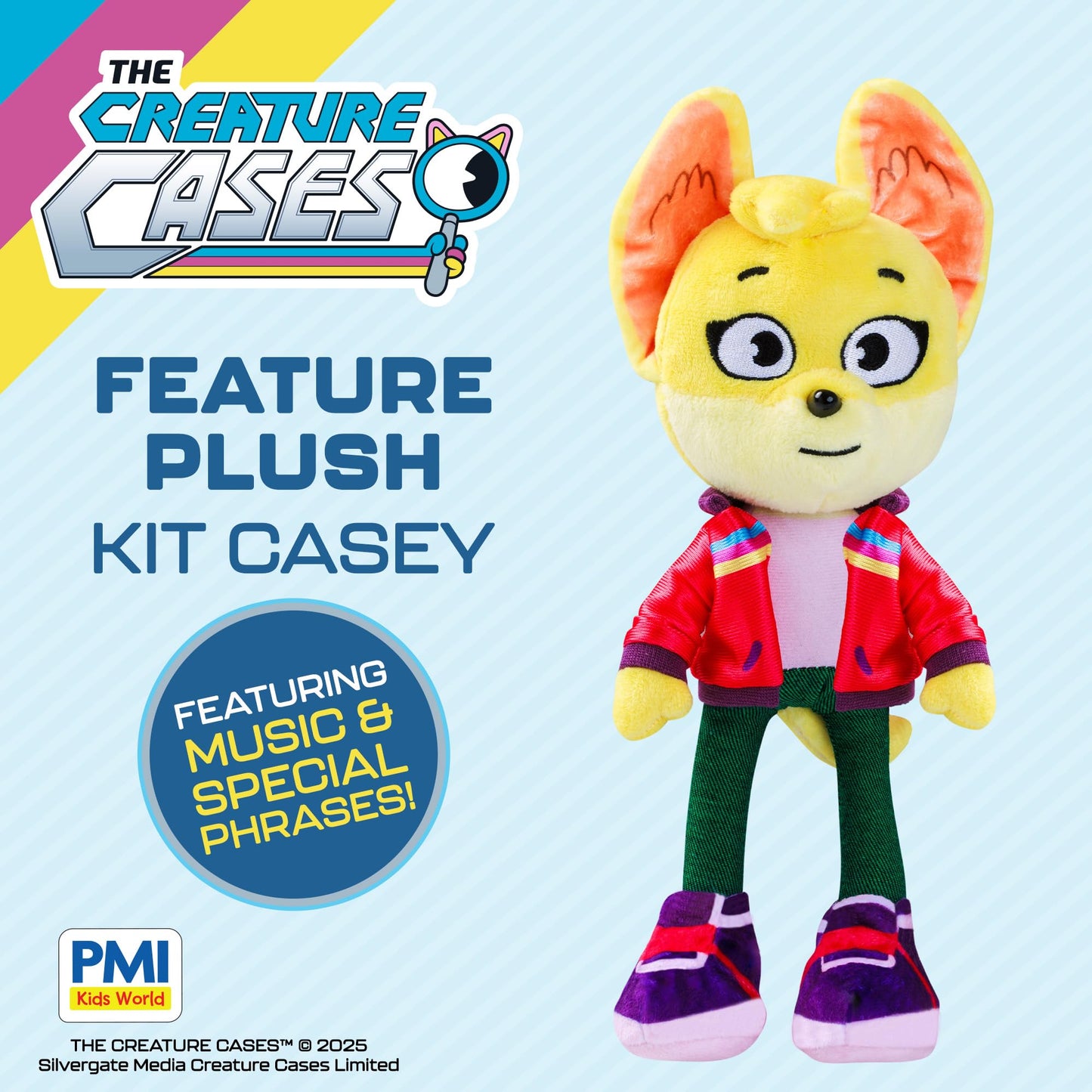 The Creature Cases 16-Inch Feature Plush – Kit Casey Musical Backpack Deluxe Cuddle Toy with Sound Effects, Soft Fabric, and Collectible Design by PMI Toys (Kit Casey)
