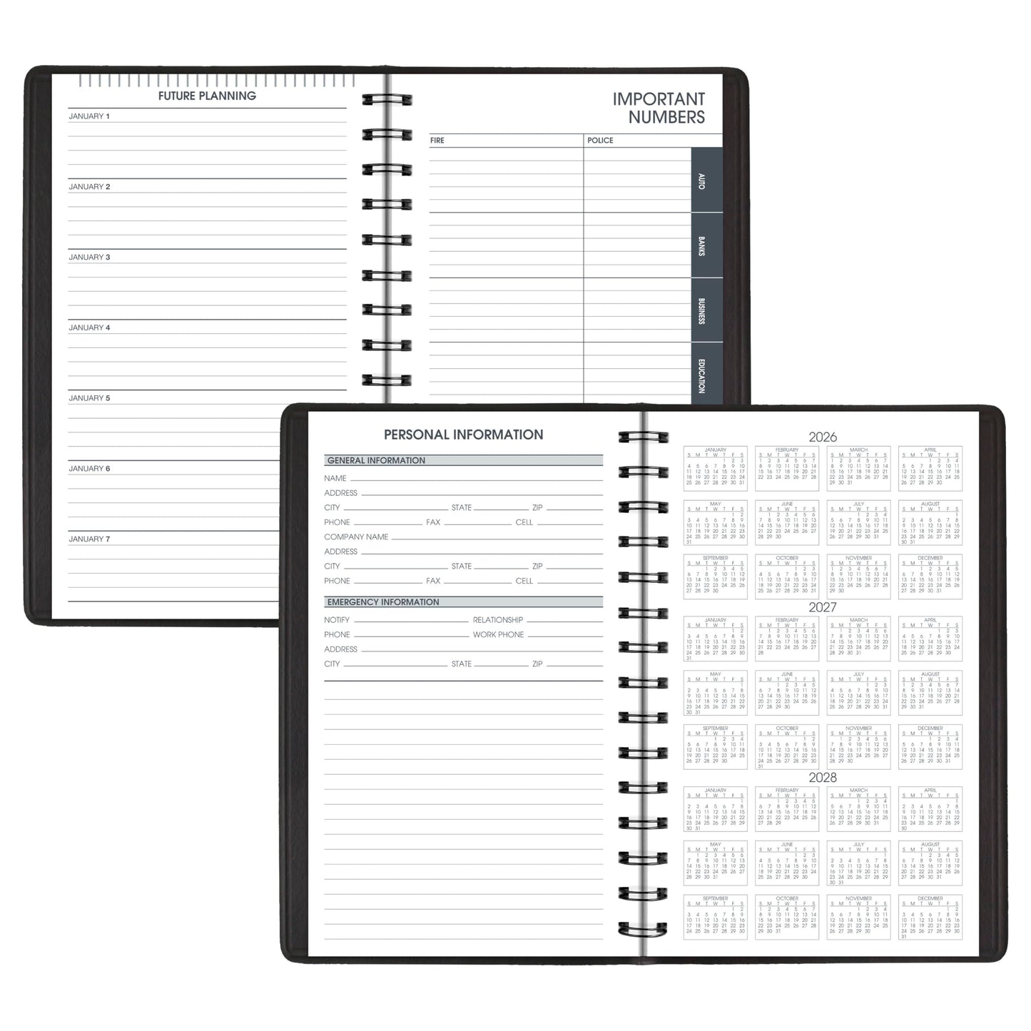 AT-A-GLANCE 2027 Appointment Book Planner, Daily, 5" x 8", Quarter-Hour, Black (708000527)