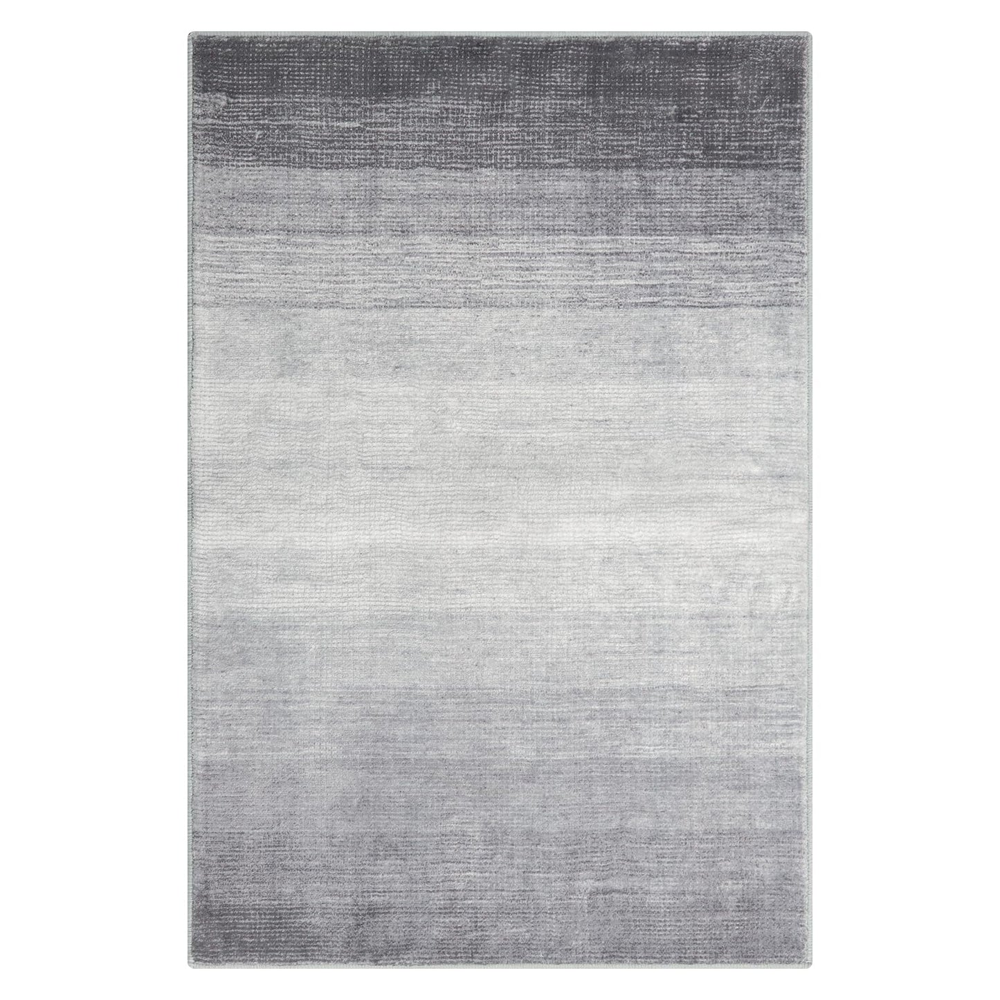 Wonnitar 4x6 Washable Grey Rug for Bedroom, Modern Ombre Area Rug for Living Room, Non-Slip Stain Resistant Entryway Throw Mat, Non-Shedding Low Pile Floor Carpet for Bedside Mudroom (Grey, 4'x6')