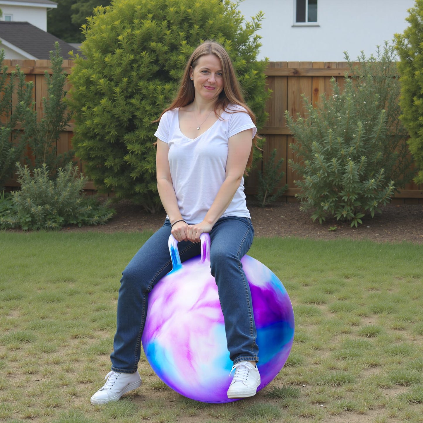 PlayZap - Hopper Balls for Adults 16 Years Old, 28 Inch Bouncy Ball with Handle, 28 Inch Inflatable Hopper, 29 Inch Bounce Toys, Big Jumping Toys for Boys and Girls