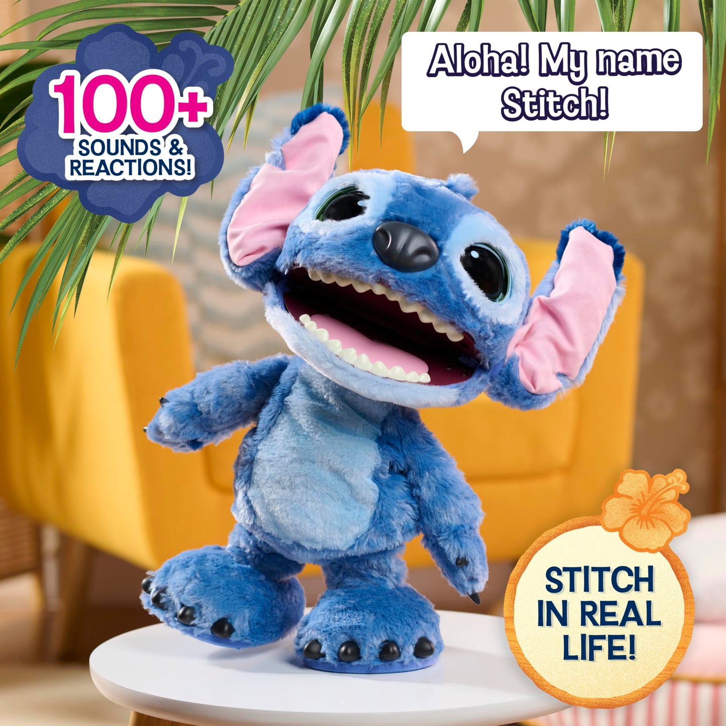 Stitch Live Action Feature Plush, Kids Toys for Ages 3 Up, Gifts and Presents