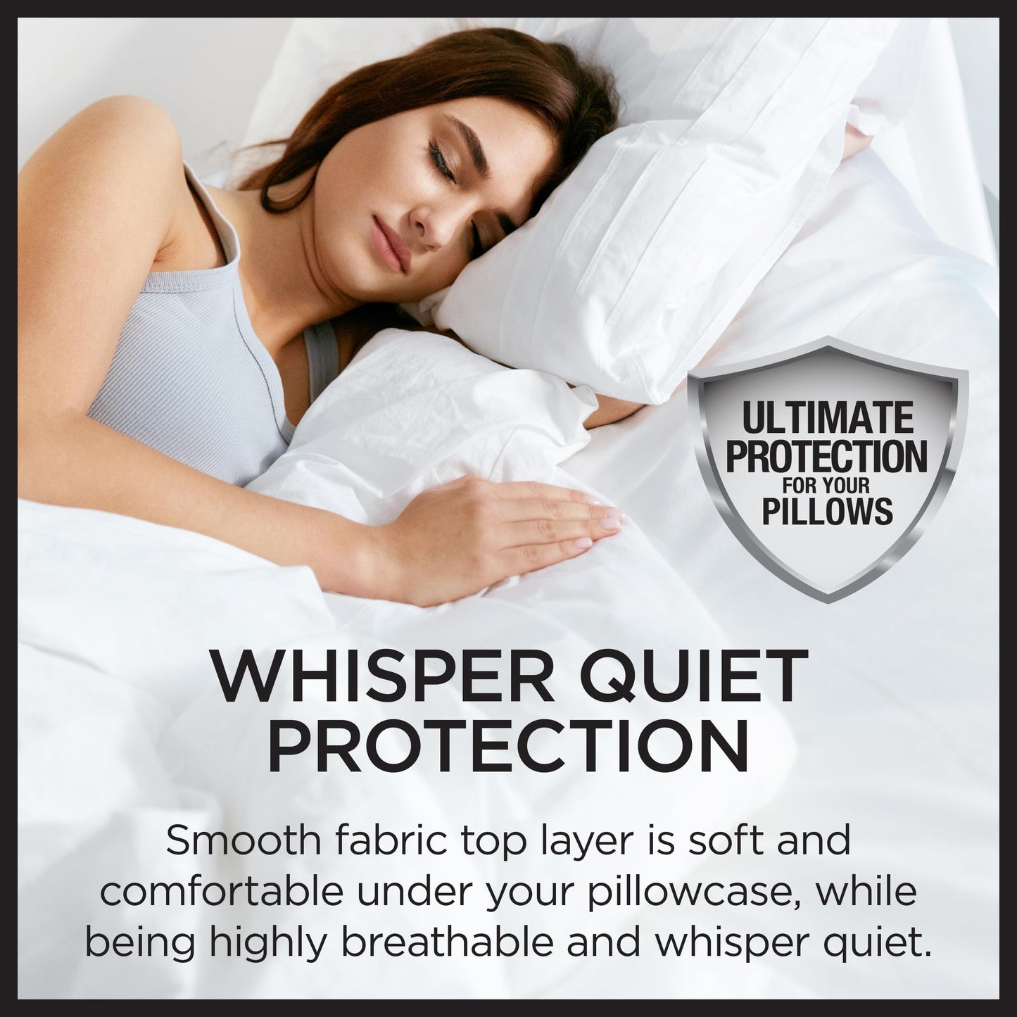 Protect-A-Bed AllerZip King 20" x 36" Pillow Protectors (Set of 2), Bed Bug and Dust Mite Proof, Noiseless and Odor-Resistant Pillow Covers, 100% Waterproof, Machine Washable
