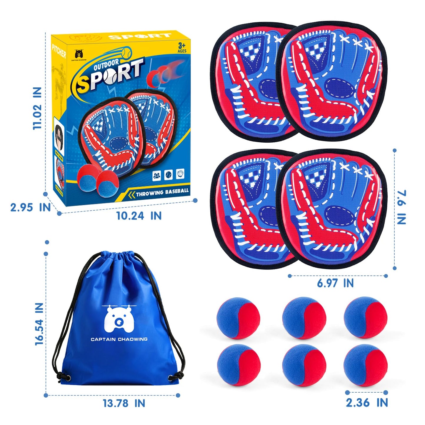 CAPTAIN CHAOWING Toss and Catch Ball Set