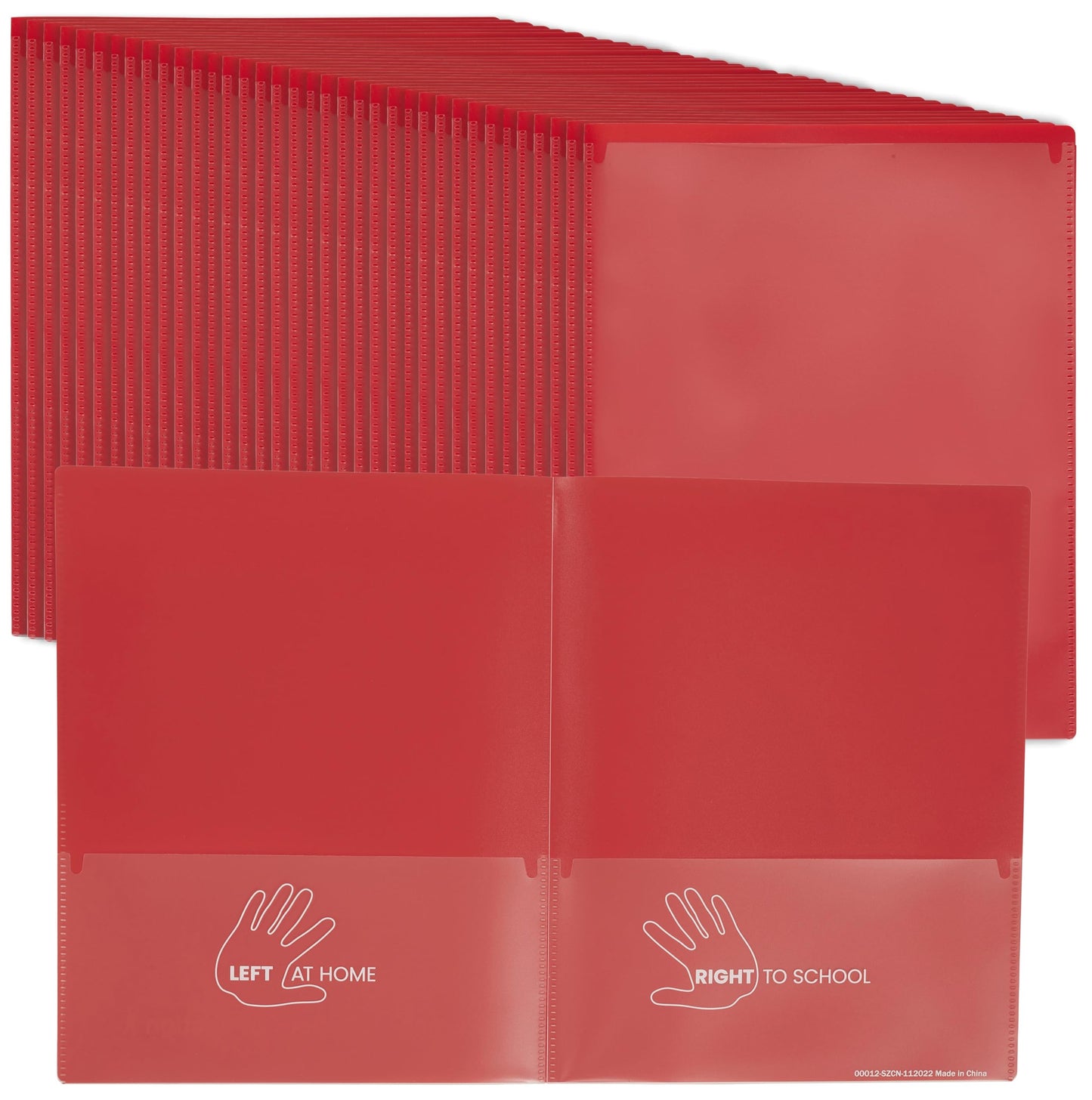 ECR4Kids 2-Pocket Parent-Teacher Classroom Communication Folder, School Supplies, Red, 36-Piece