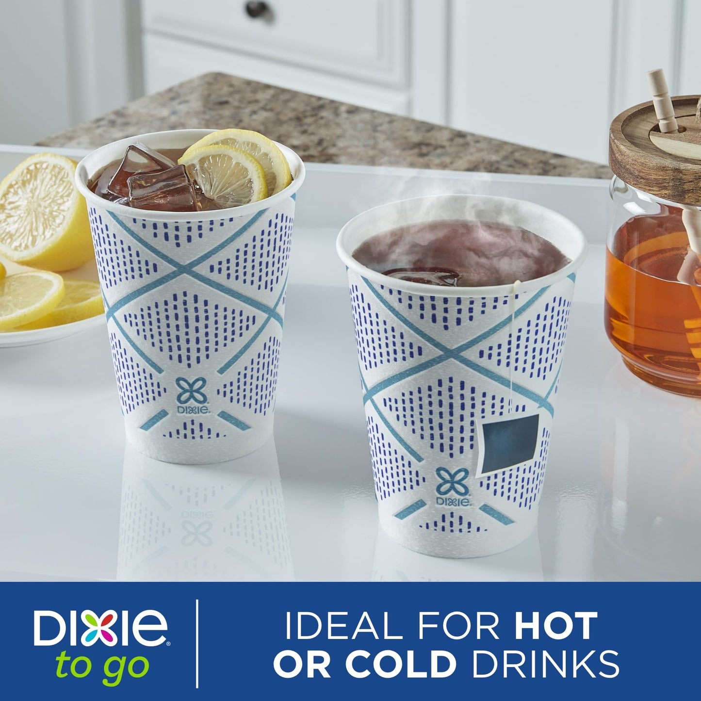 Dixie To Go Paper Coffee Cups With Lids, 16 oz, 108 Count (6 packs of 18 cups), Disposable Insulated Paper Cups for On-The-Go Hot or Cold Beverages