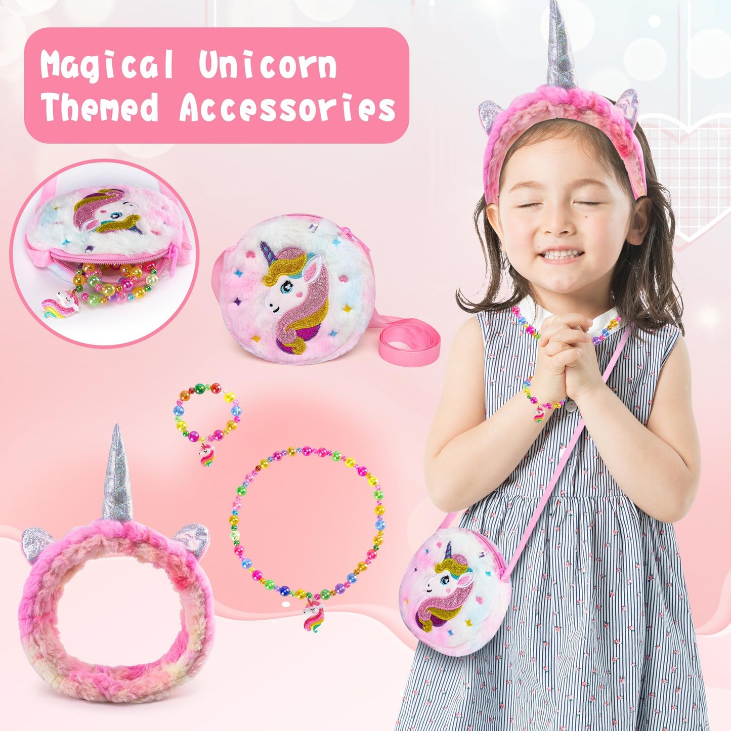 Cherry Tale Toys Gifts for Girls 4-6 7 8 9 10 Years Old, Girls Birthday Gifts Set for Kids Daughter Niece Christmas (A: Plush Unicorn Gift Set)