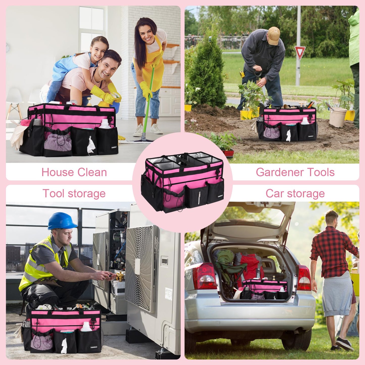 Extra-Large Wearable Cleaning Caddy With Detachable Divider,Cleaning Caddy For Cleaning Supplies Large Cleaning Supply Caddy With Adjustable Shoulder Strap & Waist Belt For Cleaners