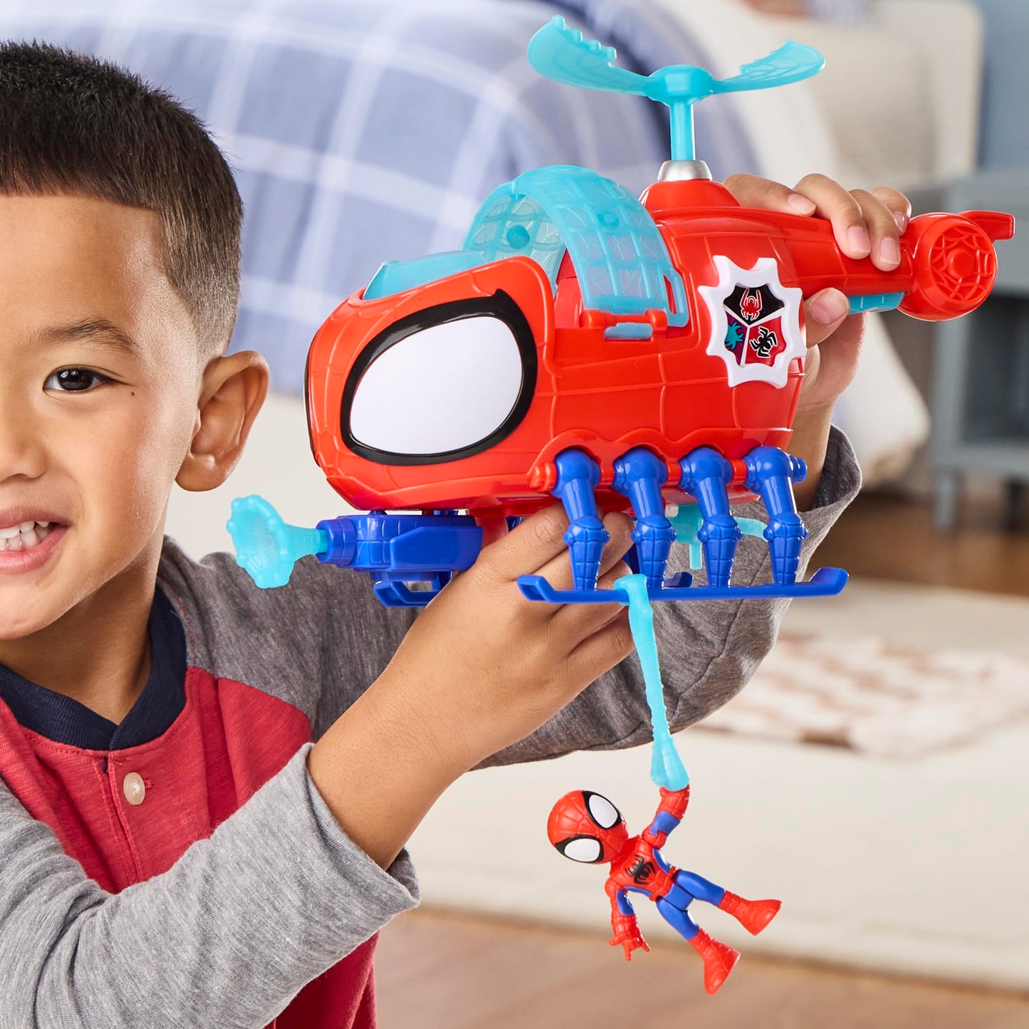 Marvel Spidey and His Amazing Friends Team Spidey Copter, 3-Inch (7.6 CM) Action Figure & Toy Vehicle with Projectile, Super Hero Toys, Ages 3+