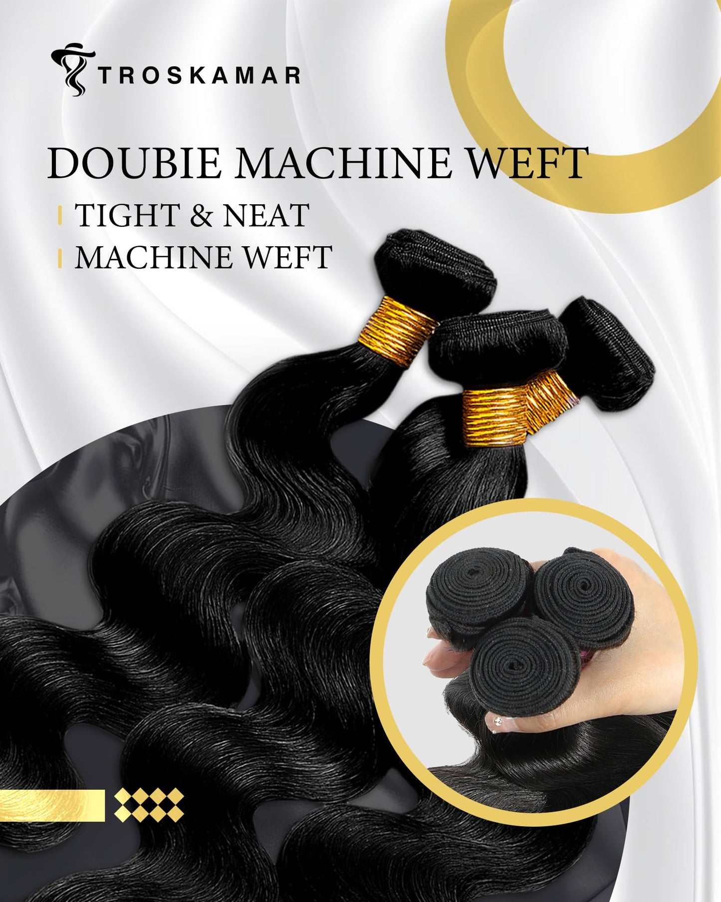Body Wave Bundles Human Hair 12A Human Hair Bundles 16 18 20 Inch Brazilian Virgin Hair Extensions 100% Unprocessed Bundles Human Hair Body Wave 3 Bundles Natural Color