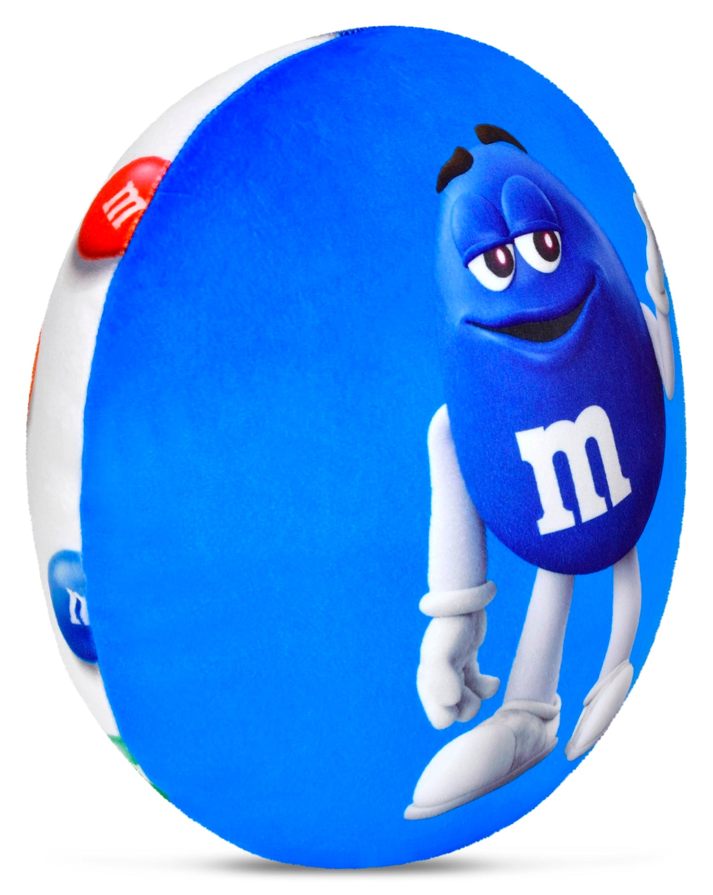 iscream M&M's 10.75" Mini Round Plush Fleece Double Sided Pillow, Blue