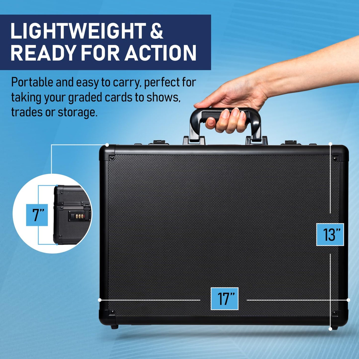 Premium Black 4 Row PSA Slab Case For Graded Cards | Graded Card Case Storage Box, Sports Card Cases, Baseball & Football Cards Cases, TCG Collector Slab Box Holder For PSA, BGS, SGC & More.