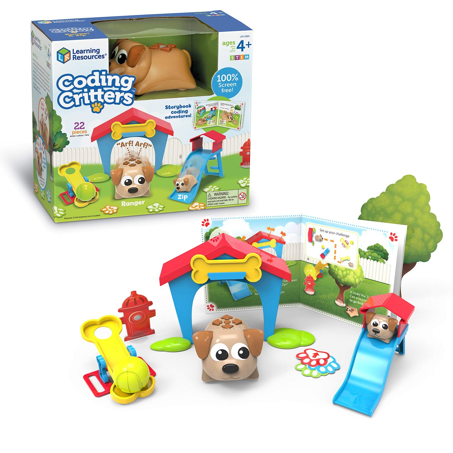 Learning Resources Coding Critters - Ranger & Zip, Interactive Coding Toy, 22 Piece Set, Ages 4+