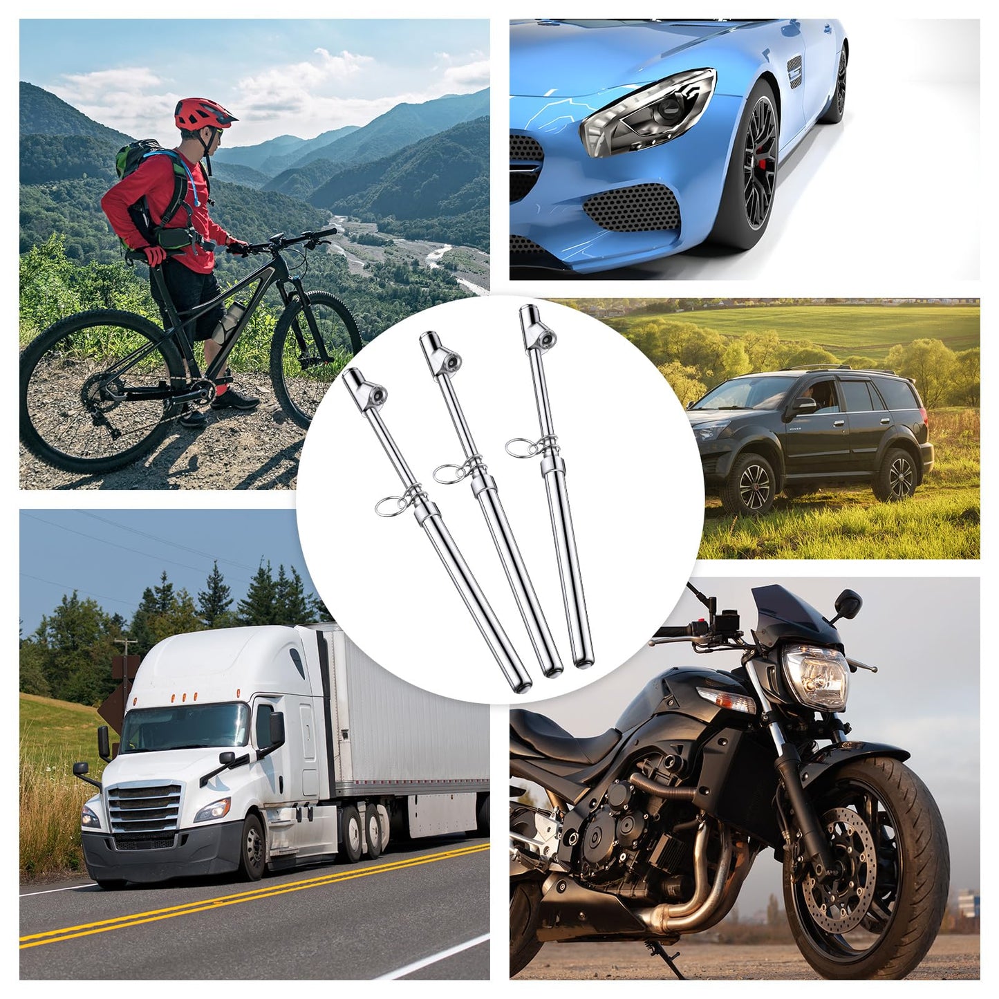 Tallew 20 Pack Dual Head Tire Pressure Gauge Heavy Duty Air Pressure Tire Gauge for Auto Truck Car RV Van Gage Range 10-150PSI, 1-10Bar (Silver)