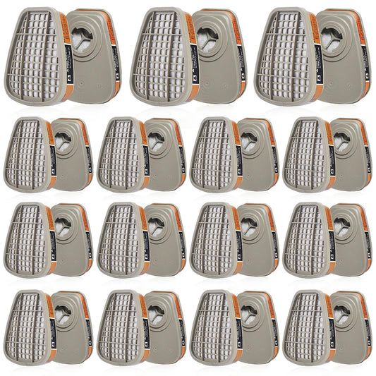 15 Pairs 6001 Filter Cartridges for Respirator, Respirator Cartridges & Filters, Dust-Proof, Chemical, Organic Vapor, Particulate Filter Compatible with 6200, 6800, 7502, FF402 Series Respirator