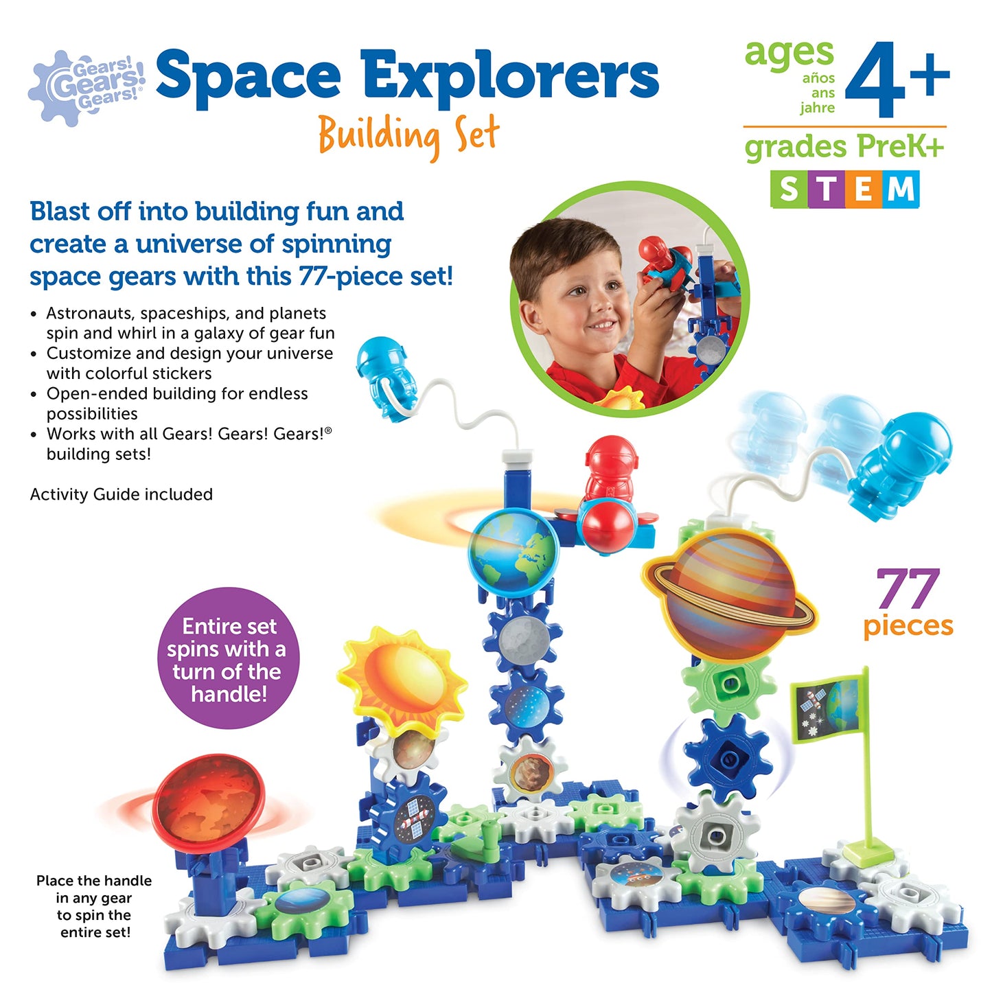Learning Resources LER9217 Gears! Spinning Space Gears Building Kit