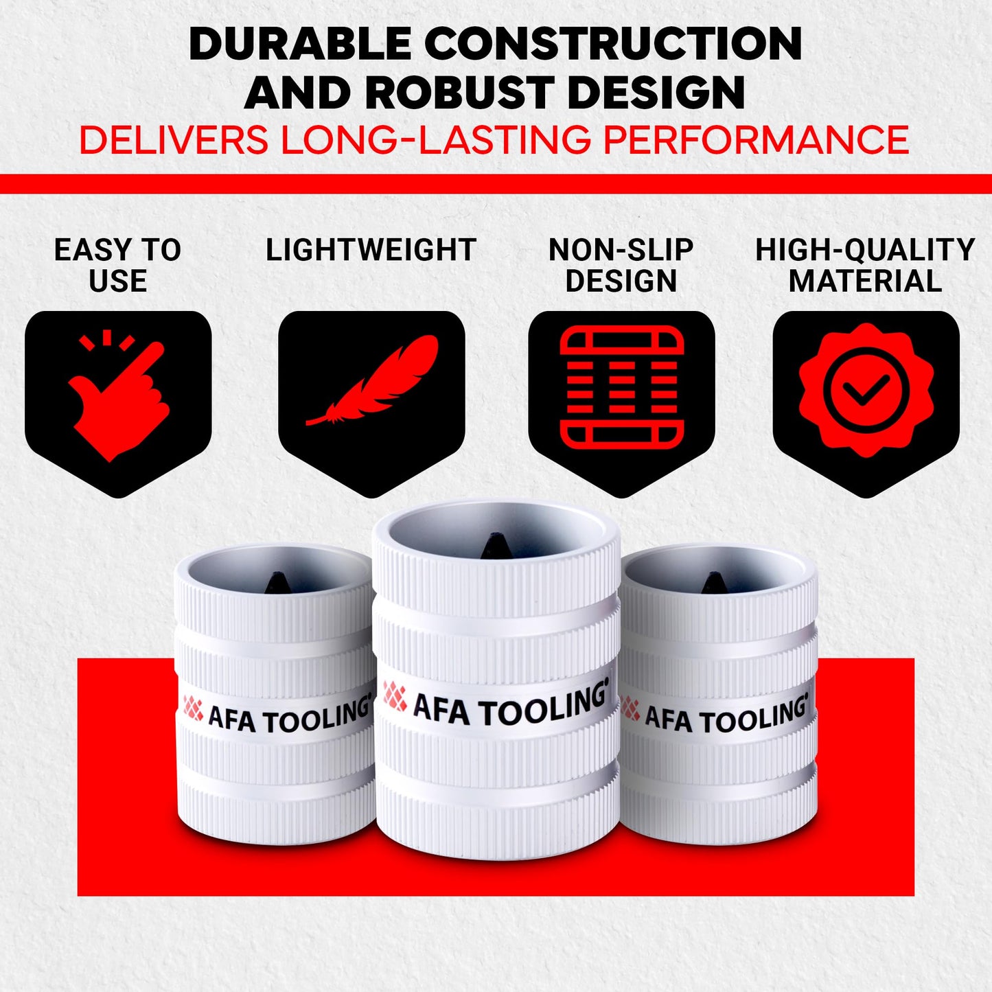 AFA Tooling - Inner/Outer Pipe Reamer for 3/8" to 2" Pipes, Deburring Tool with Inner & Outer Cones for Smoothing & Reaming Copper, Stainless Steel, PVC, Metal & Aluminium - Plumbing Tool