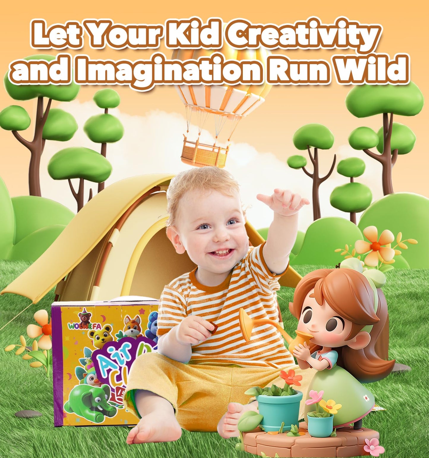 Air Dry Clay for Kids 120 Packs Air Foam Clay, 100 Customized Colors, More White and Black Magic Clay, Non-Sticky Soft and Super Light Clay with Sculpting Tools, Guide, 3 Age+