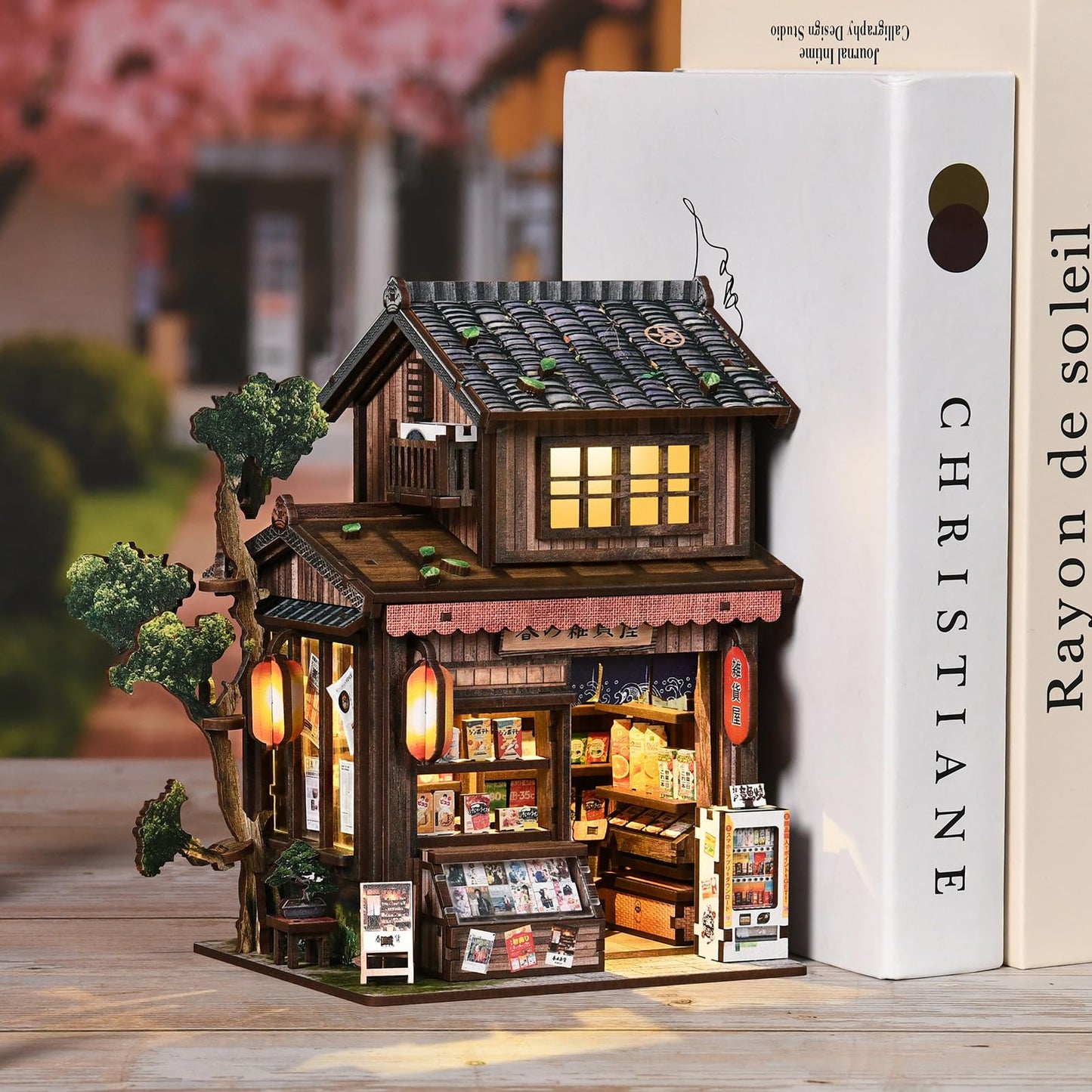obzergem Book Nook DIY kit(Fantasy Country Store) Booknook kit with LED Light, DIY Dollhouse Houses, Craft kit for Adults, 3D Wooden Puzzles, Book Corner