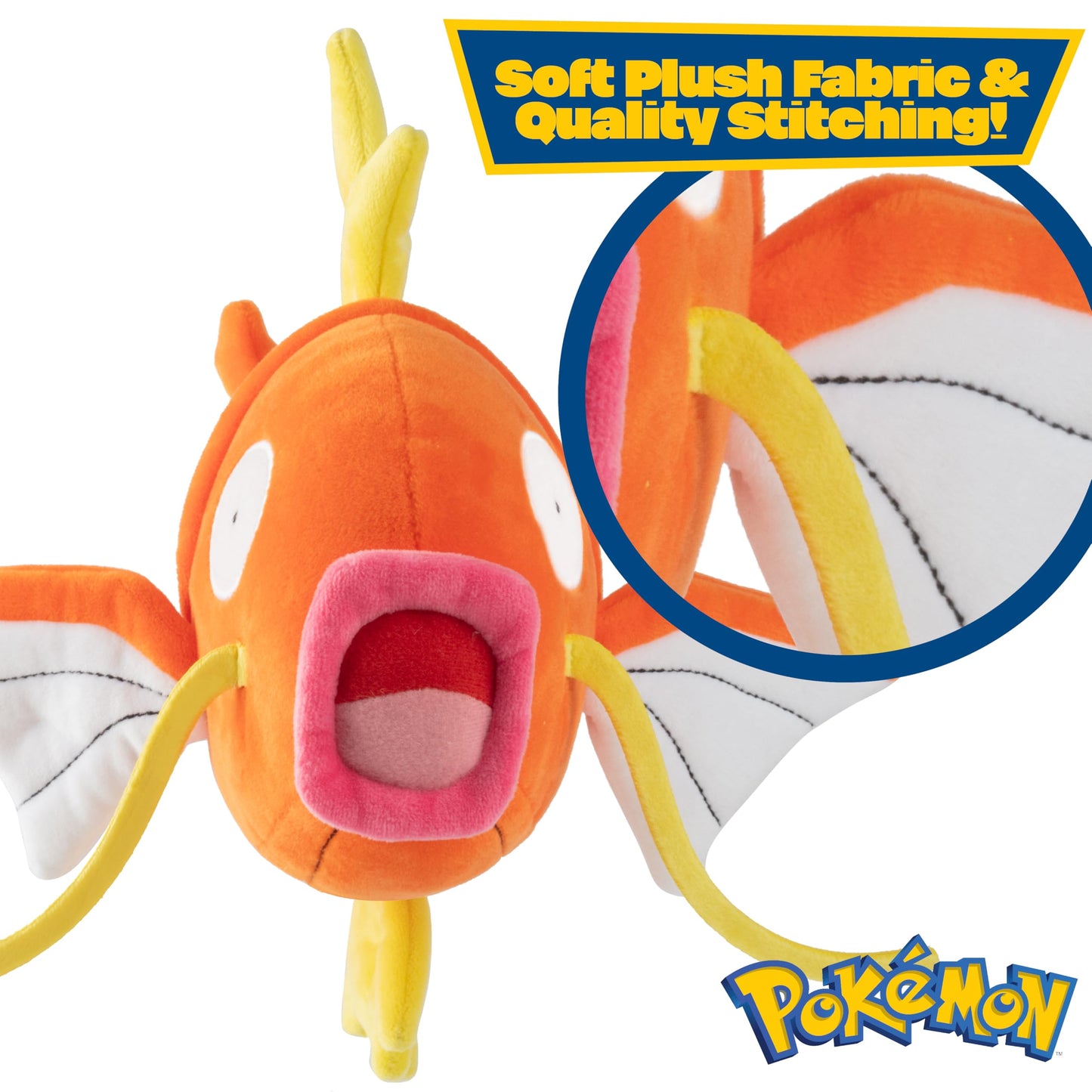 Pokémon 8" Magikarp Plush - Officially Licensed - Generation 1 Figure - Authentic Soft Stuffed Animal Toy - Easter Basket Stuffer Gift for Kids, Boys, Girls - 2+
