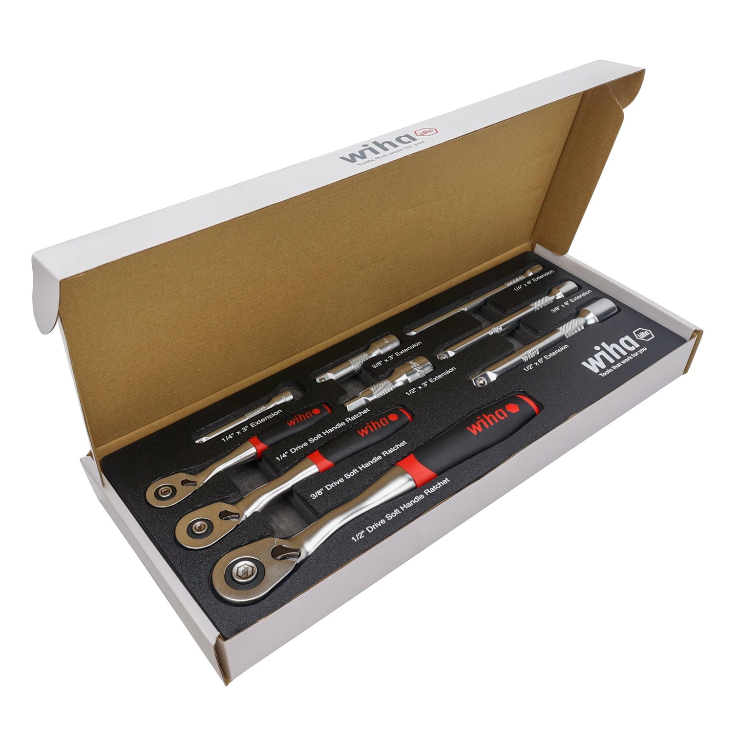 Wiha 33388 9 Piece SoftFinish Ratchet Tray Set