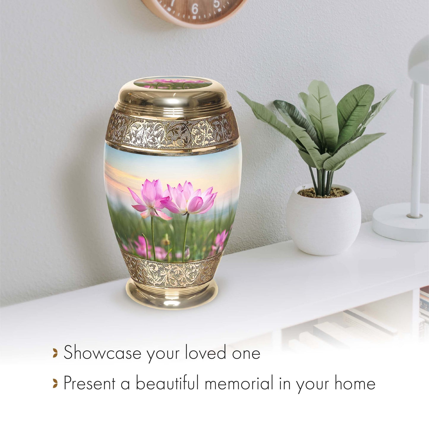 Lotus Tranquility Cremation Urn for Ashes for Women Decorative Urns - Personalized Beautifully Handcrafted Urns for Human Ashes Adult Female, Mom, Sister or Daughter