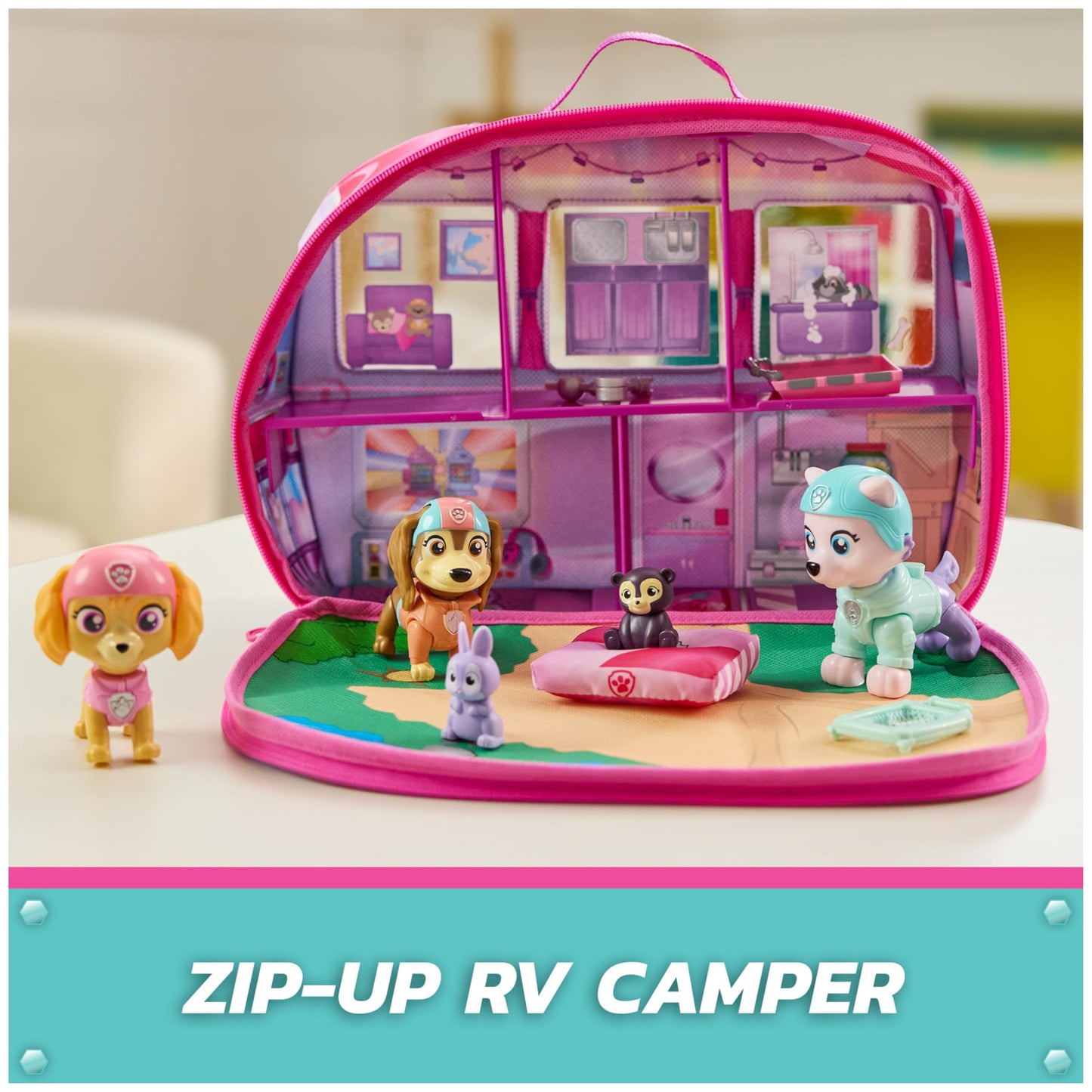 PAW Patrol Skye's World Pupcation Rescue Set with Skye, Everest & Liberty Bobble Head Toy Figures & RV Camper, Kids Toys for Boys & Girls Ages 3 & Up