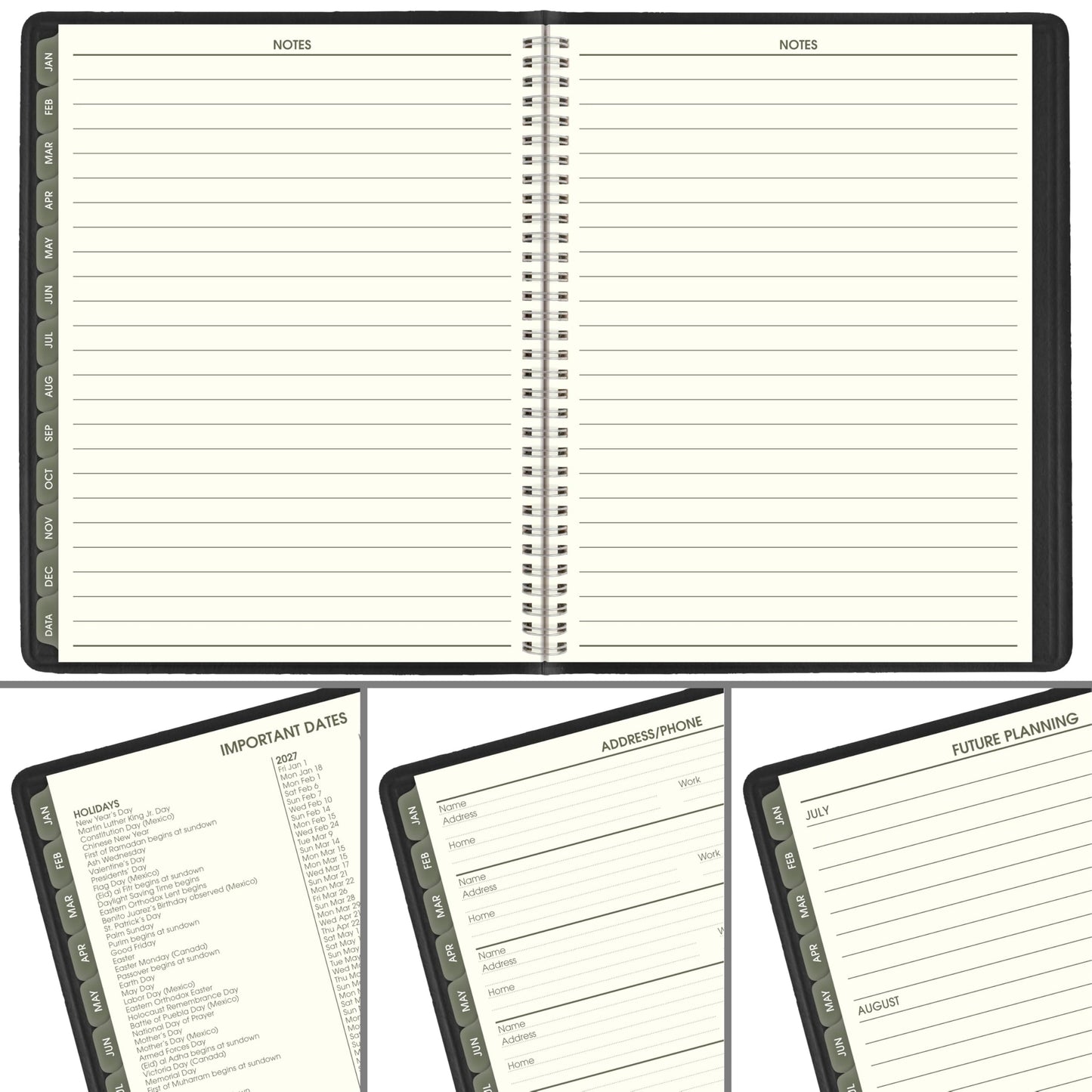 AT-A-GLANCE 2027 Appointment Book Planner, Weekly & Monthly, 8.25" x 11", Quarter-Hourly, Recycled, Black (70950G0527)