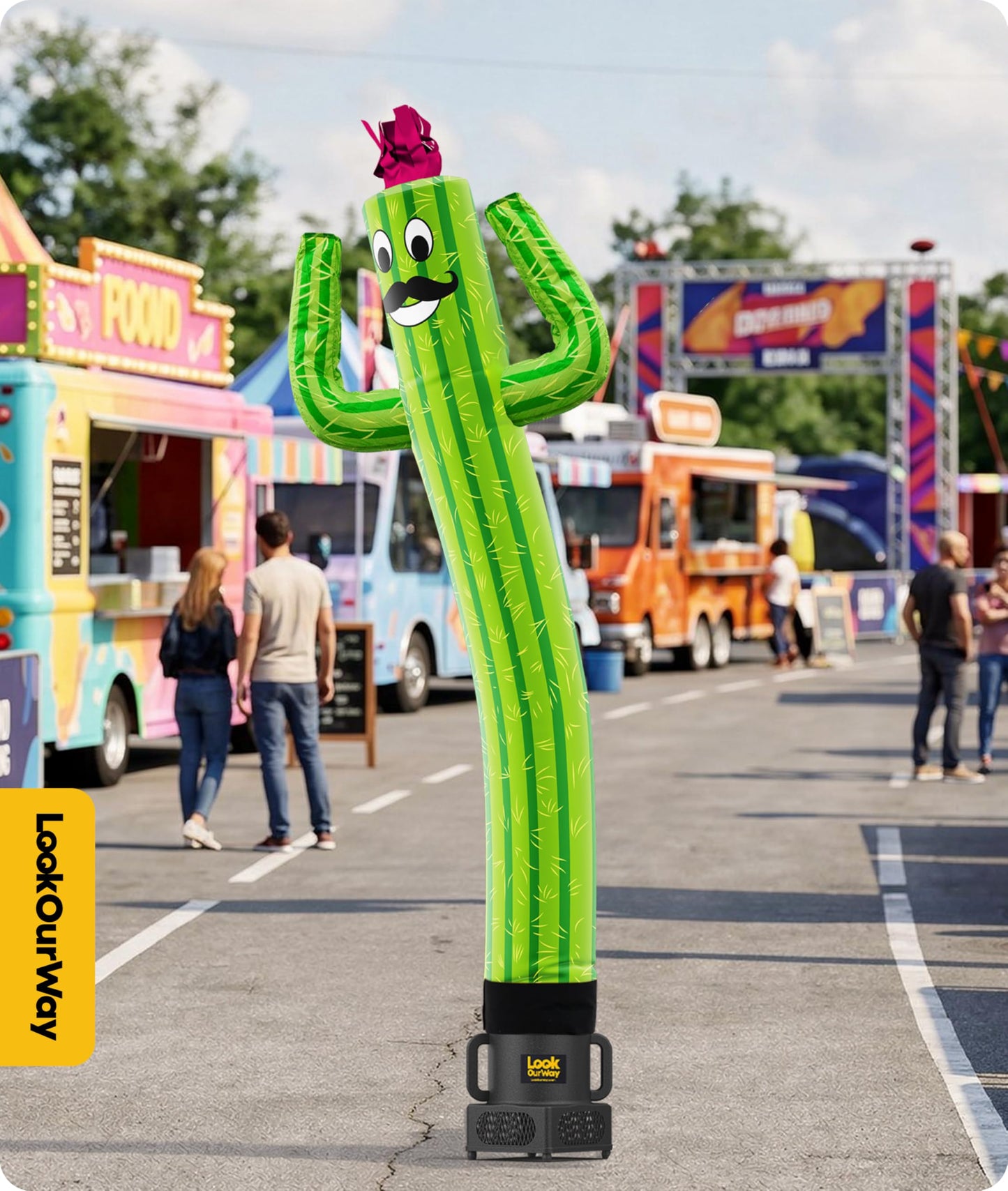 LookOurWay Air Dancers Wacky Waving Inflatable Tube Man Attachment - 6 Feet Tall Advertising Air Dancer Waving Man Inflatable Tube Guy - Blower Not Included - Cactus