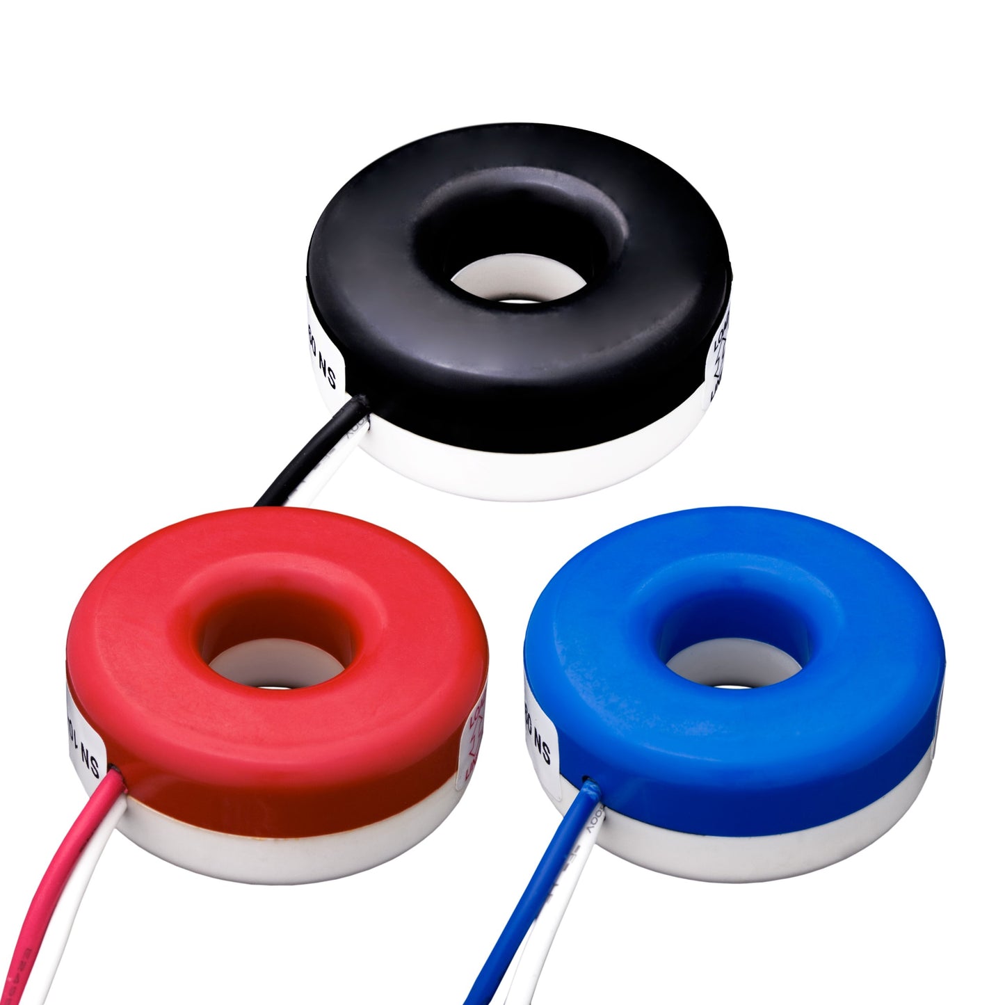 Leviton CDA02-312 Sub-Metering Current Transformers, 200A, 200:0.1A, 72/100-Inch, 1 Each of Blue, Red, Black