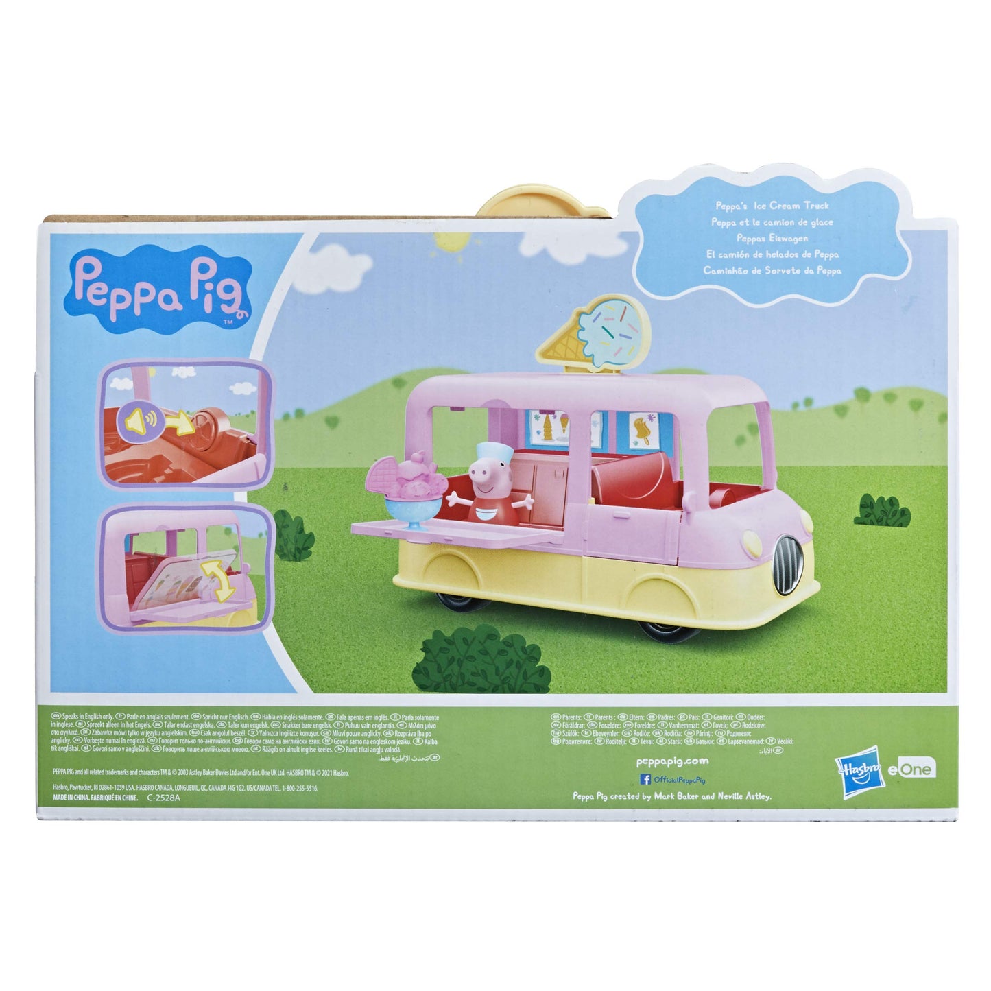 Peppa Pig Peppa’s Adventures Peppa’s Ice Cream Truck Vehicle Preschool Toy, Speech and Sounds, Peppa Figure and Accessory, Ages 3 and Up