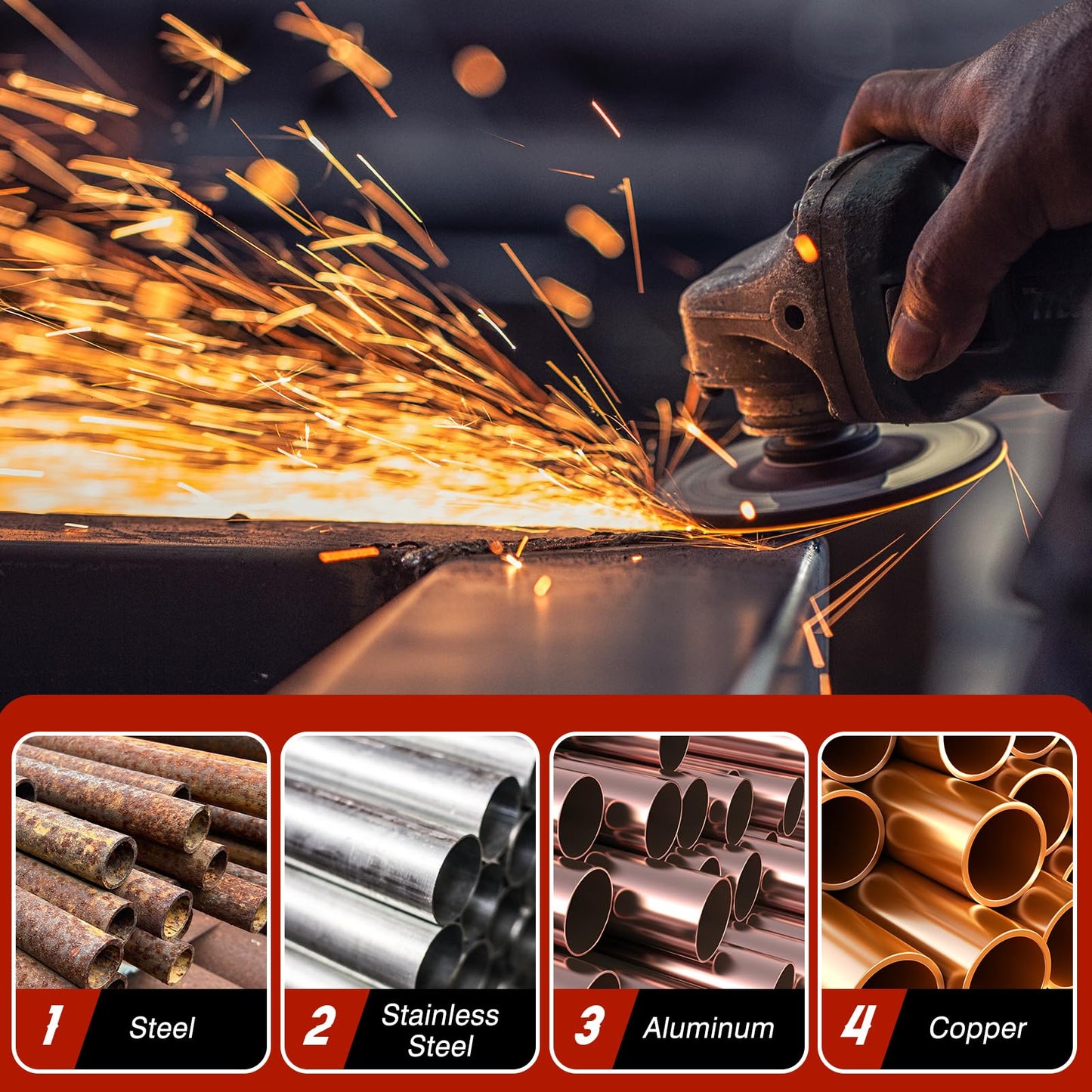 50 Pack Grinding Wheels 4-1/2 Inch, Grinder Wheel for General Purpose Metal & Stainless Steel, Aluminum Oxide Grinding Disc 4 1/2 for Angle Grinder, Depressed Center 4.5" * 1/4" * 7/8"