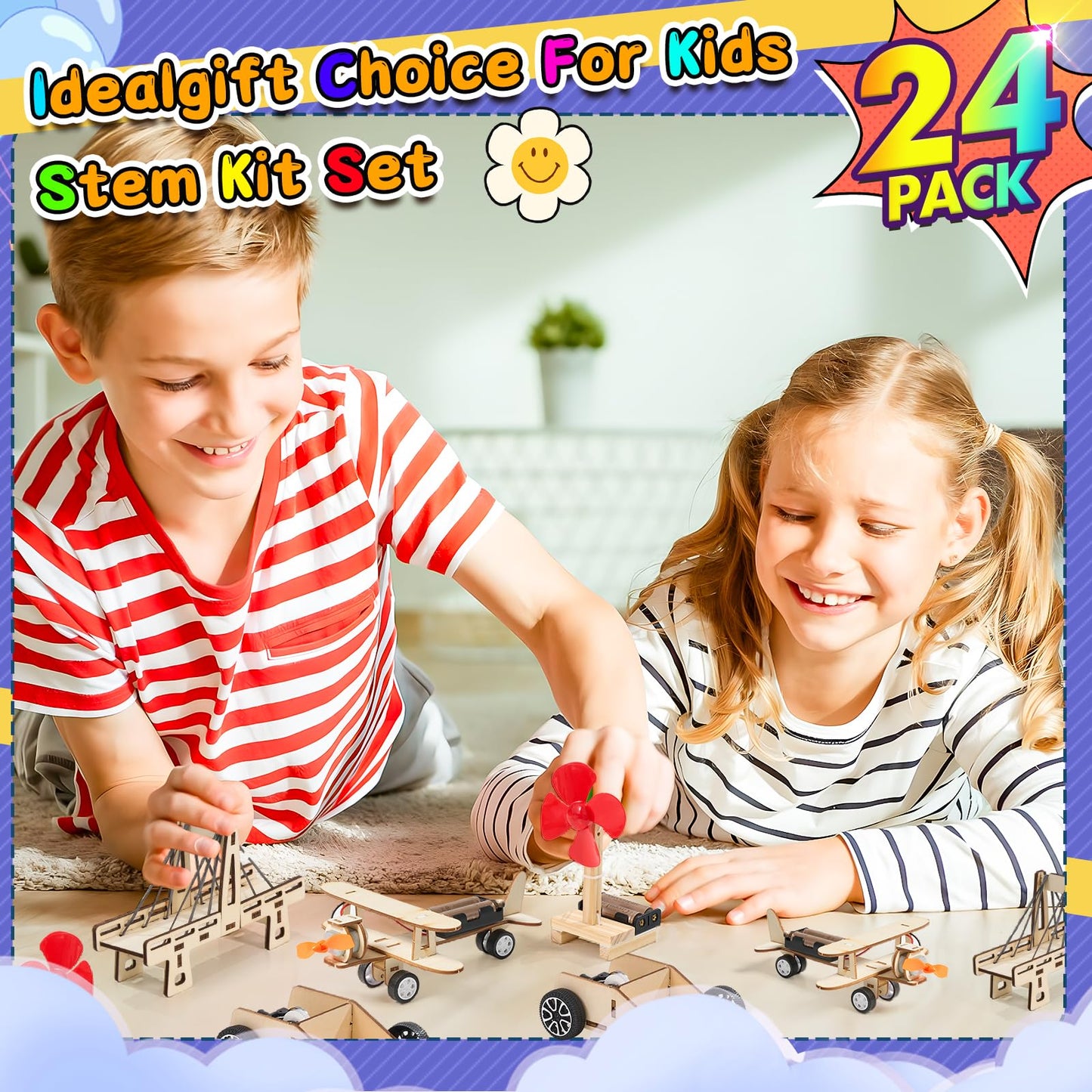 24 Pcs Halloween Party Favors for Kids Age 6-10, Treasure Box Toy Stem Kit Party Favors Science Kits for Boys girls STEM Toys for Kids Age 6 7 8 10 12 13 Classroom Giveaways, Carnival Prizes Toy, Birthday Treats, Party Supplies