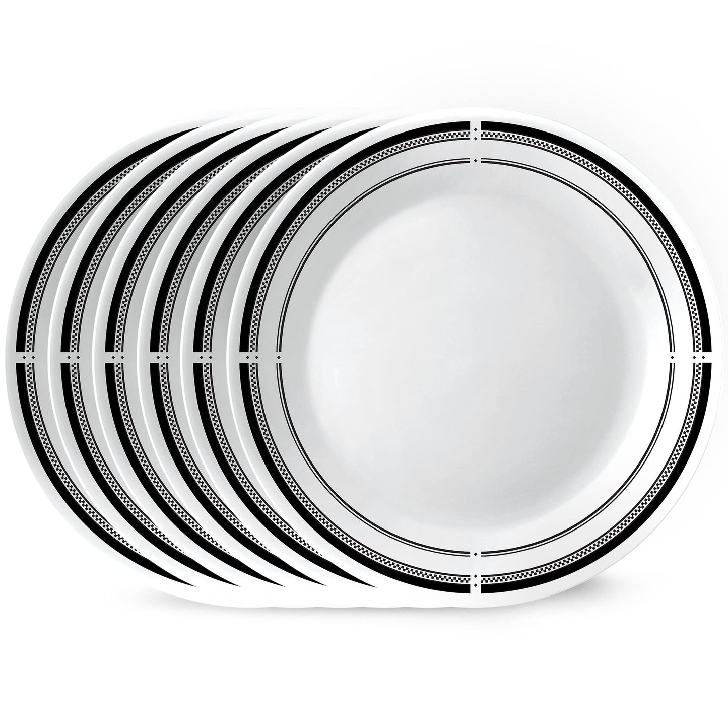 Corelle Vitrelle 10.25" Dinner Plates Set, Triple Layer Glass and Chip Resistant, Lightweight Round Plates, 6-Piece Brasserie