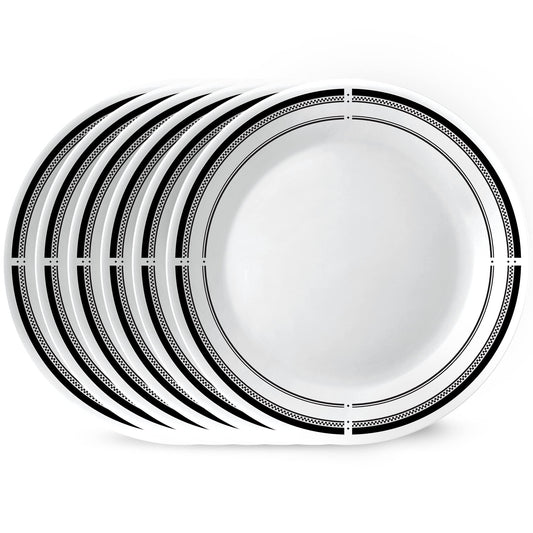 Corelle Vitrelle 10.25" Dinner Plates Set, Triple Layer Glass and Chip Resistant, Lightweight Round Plates, 6-Piece Brasserie