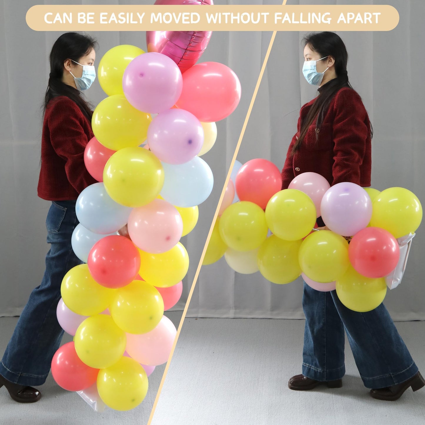 Toosci 4 Sets Balloon Column Stand Kit, 7 Feet Height Adjustable Balloon Tower Pillar with Reusable Metal Telescopic Design for Graduation, Wedding, Baby Shower, Birthday Party Decoration