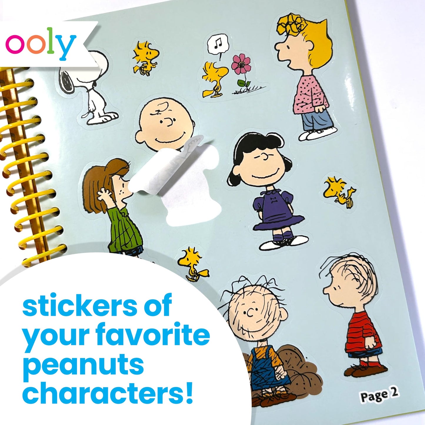 Ooly X Peanuts 60 PC Coloring Activity & Sticker Book in a Travel Box, 8 Washable Markers, 8 Jumbo Crayons, 40 Drawing Sheets & More