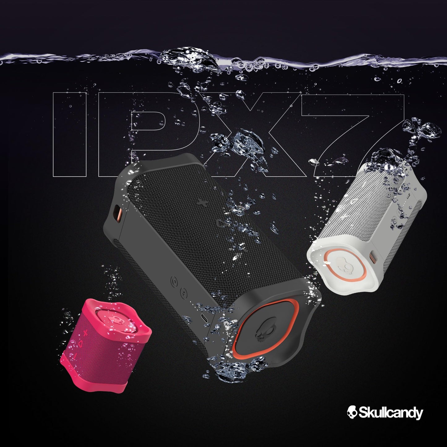 Skullcandy Terrain XL Wireless Bluetooth Speaker - IPX7 Waterproof Portable Speaker, 18 Hour Battery, Nylon Wrist Wrap, True Wireless Stereo
