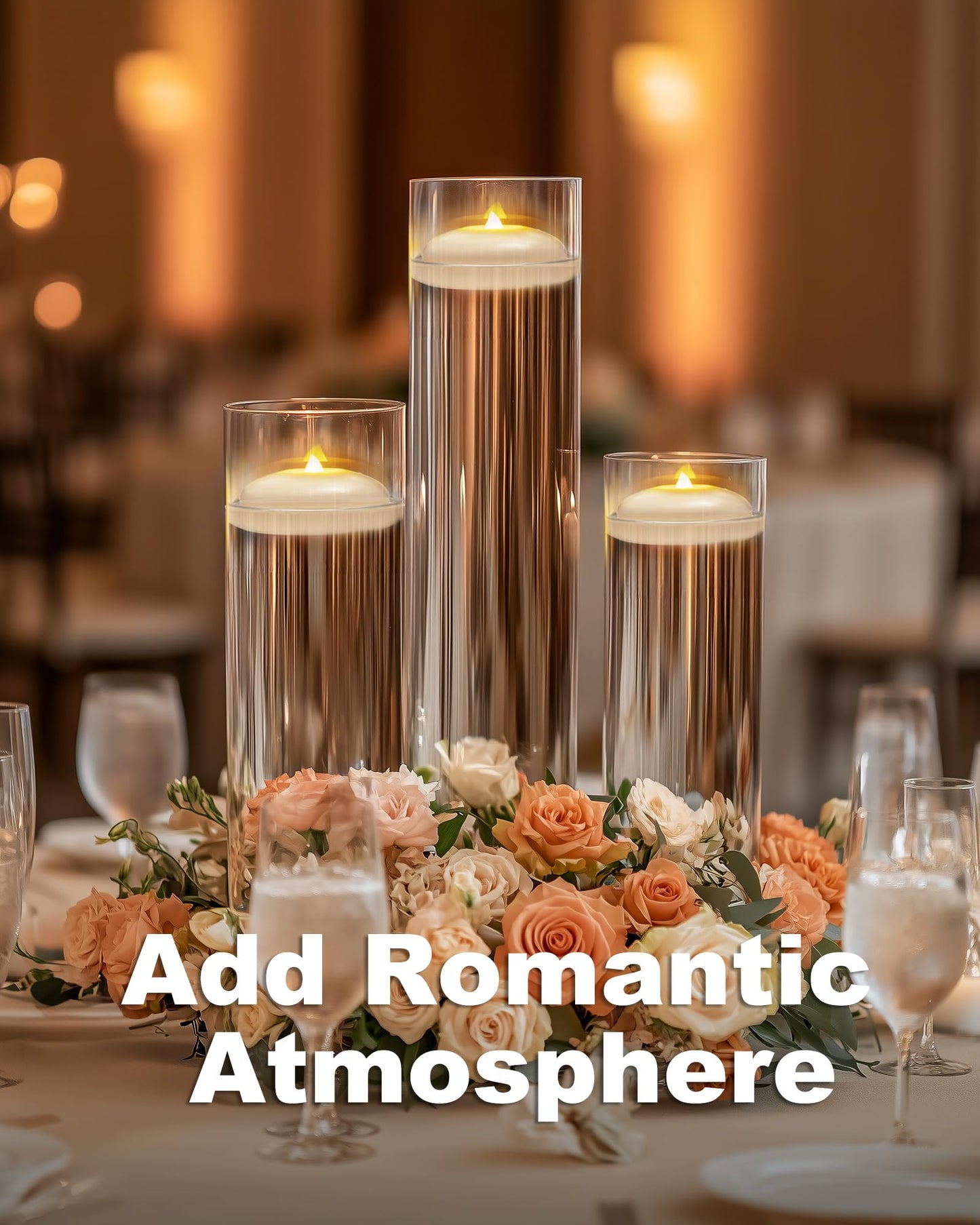 5plots 48 Pack 200 Hour Flameless Floating Candles, 3 Inches White Waterproof Led Tealights for Wedding Vases Centerpieces Party Proposal Pool Decor Decoration