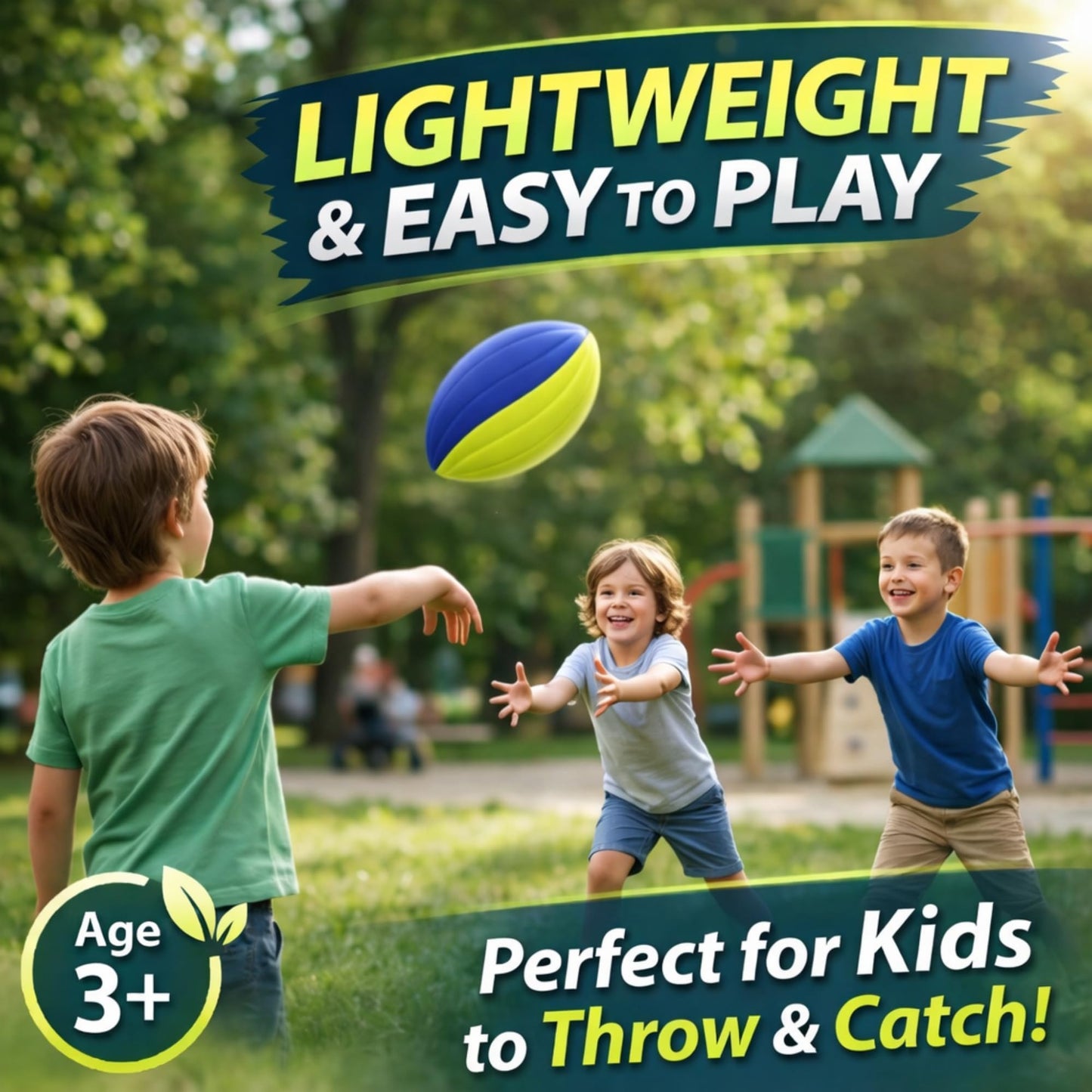 8.5" Foam Spiral Football PU Soft Balls, Set of 3, for Kids Sports Training Practice Indoor Outdoor Play