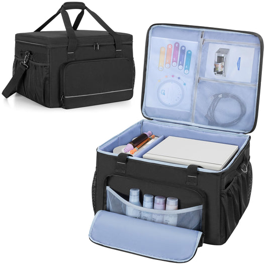 YARWO Printer Carrying Case Compatible with DNP/Fujifilm/HiTi Dye Sublimation Photo Printer, Padded Printer Travel Bag with Divider for Thermal Photo Printer, Media Rolls, Paper, 18.5 x 16.5 x 12.6 in