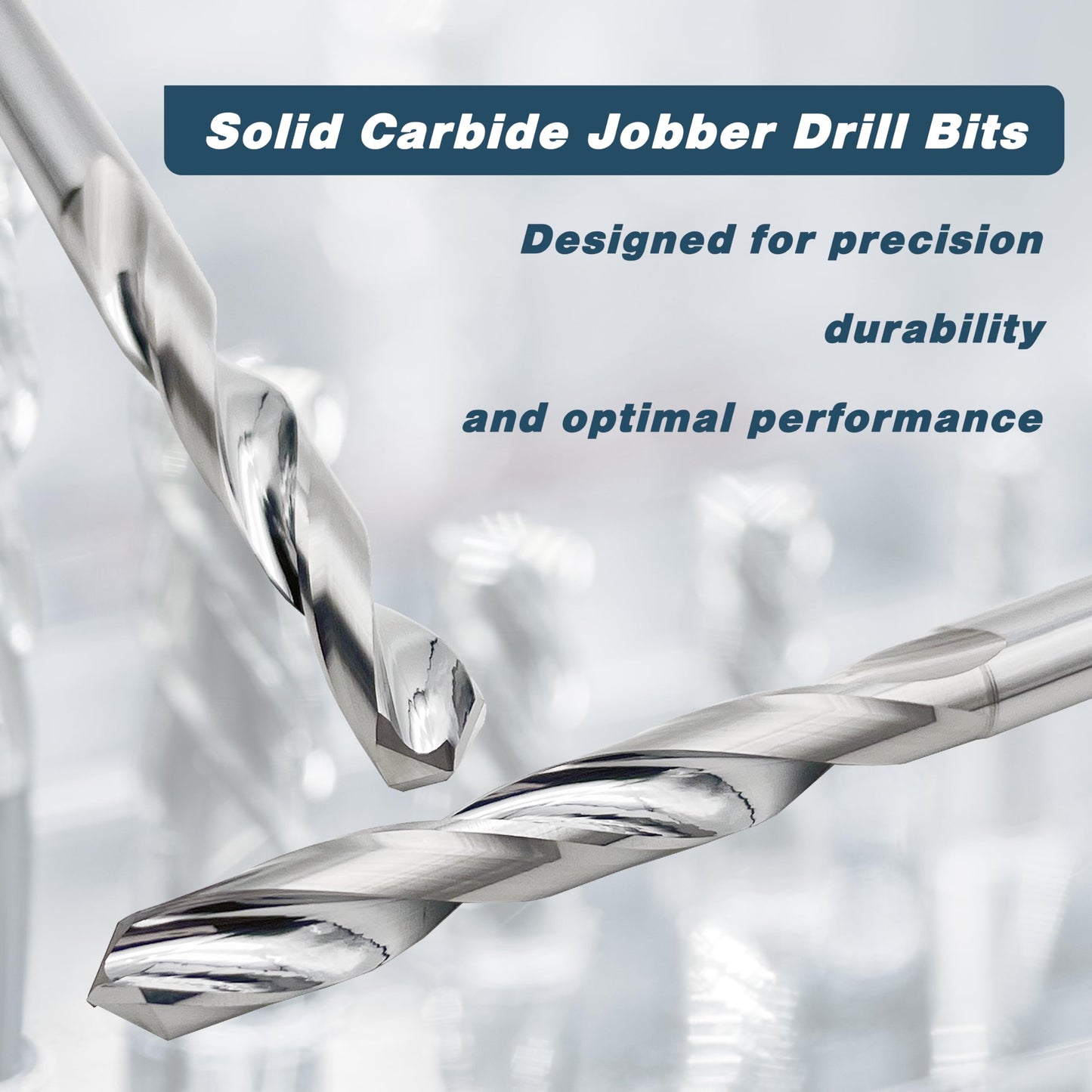3/8" Solid Carbide Jobber Drill Bits with Straight Shank and 118° Point Angle, Made from Tungsten Carbide Material,1-Pieces