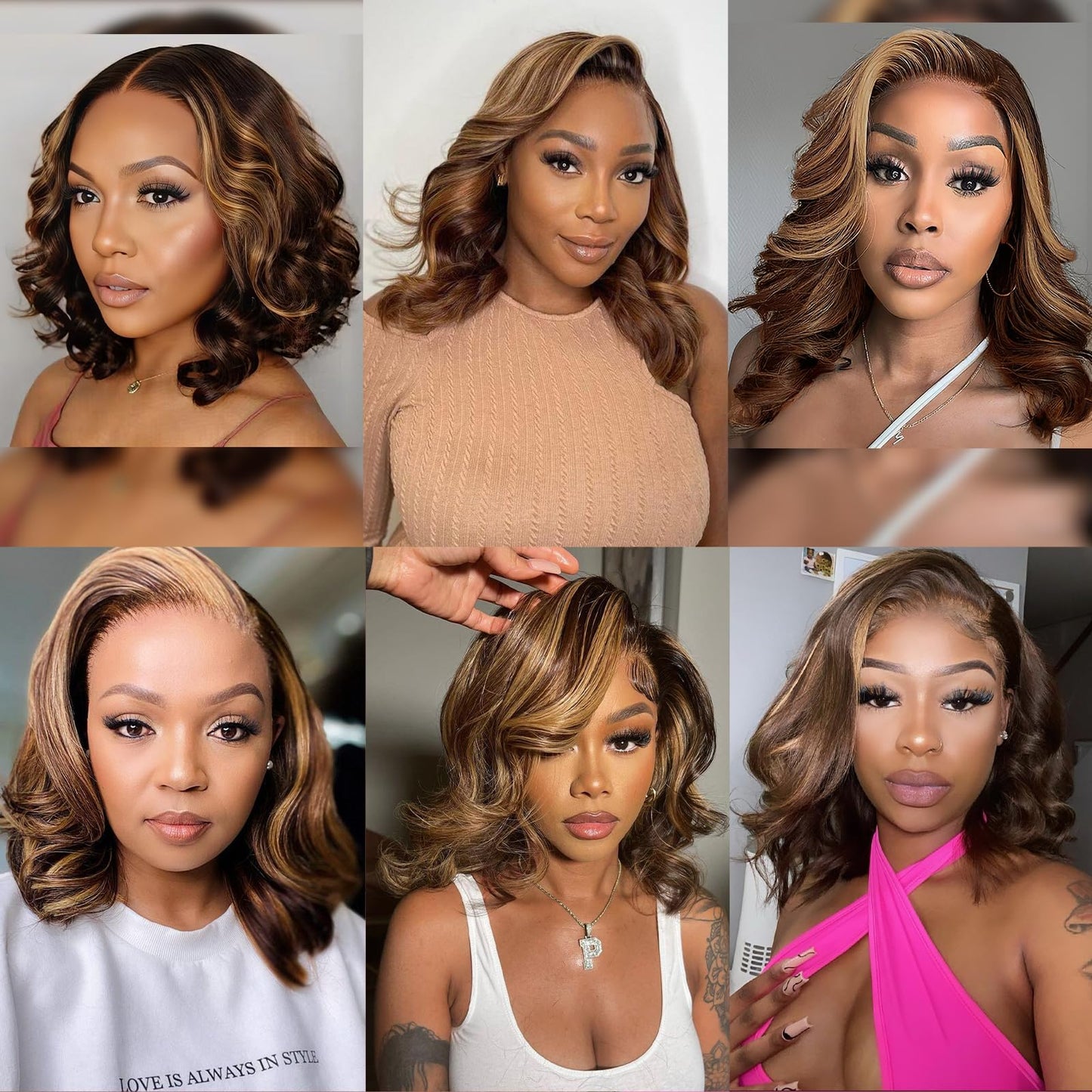 mscoco Bob Wig Human Hair 5×6 Body Wave HD Lace Front Wigs Human Hair Pre-bleached knots Bob Wig Human Hair Glueless 4/27 Wigs Human Hair for Black Women Body Wave Human Hair Wig 12Inch