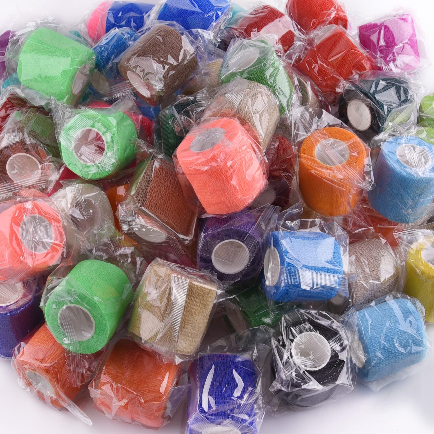 BQTQ 84 Rolls Self Adhesive Bandage Wrap 2 Inch x 5 Yards Self Adherent Tape Breathable Athletic Stretch Bandages Self Sticking Bandge Wraps for Athletic Sports Wrist Ankle (Rich Color)