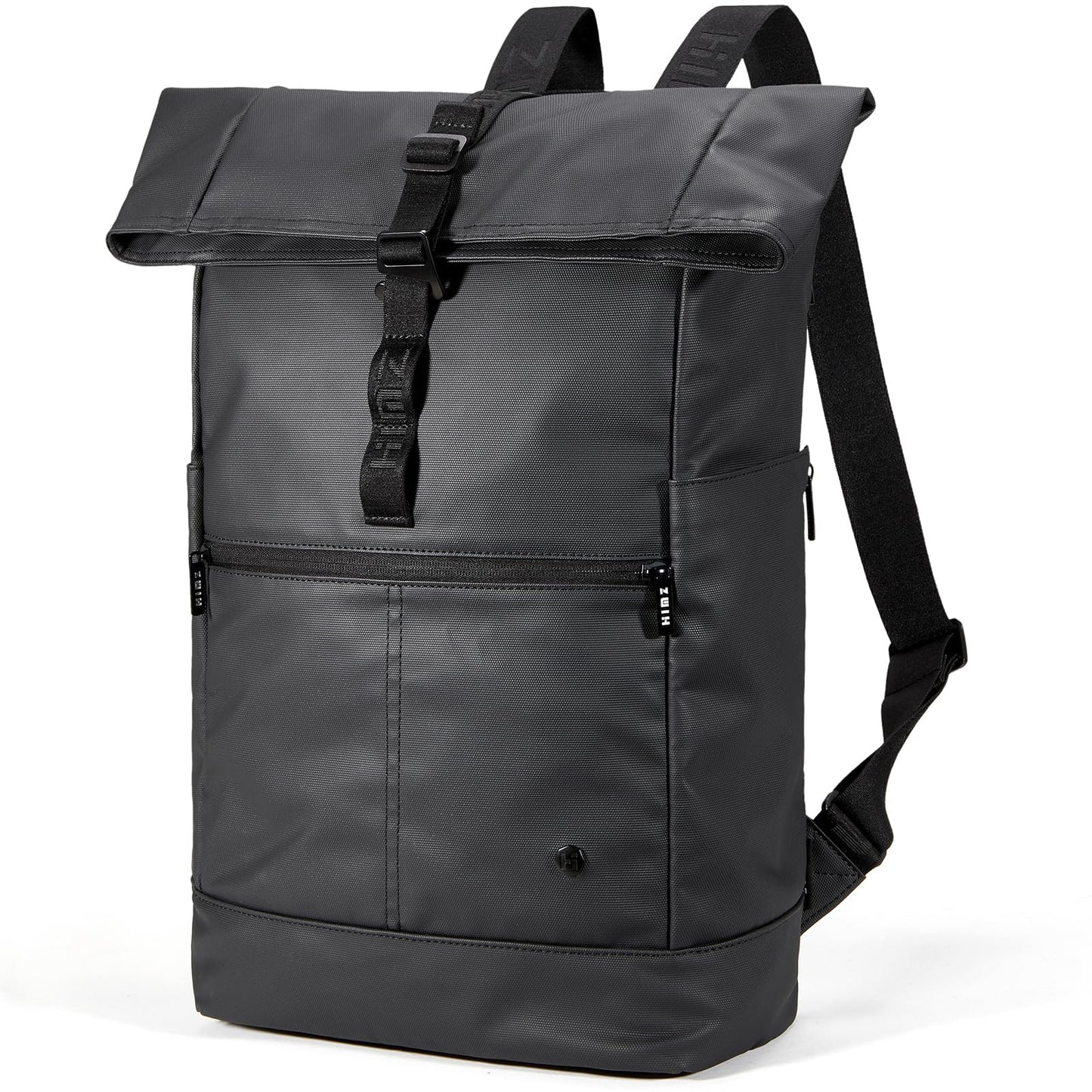 Rolltop Backpack for Adults, Water Resistant Expandable Daypack with Dedicated Compartment Fits 15.4” Laptops, Roll Top Back packs for Travel, Work Buisness, Commute, College & Carry-On Trips, Black