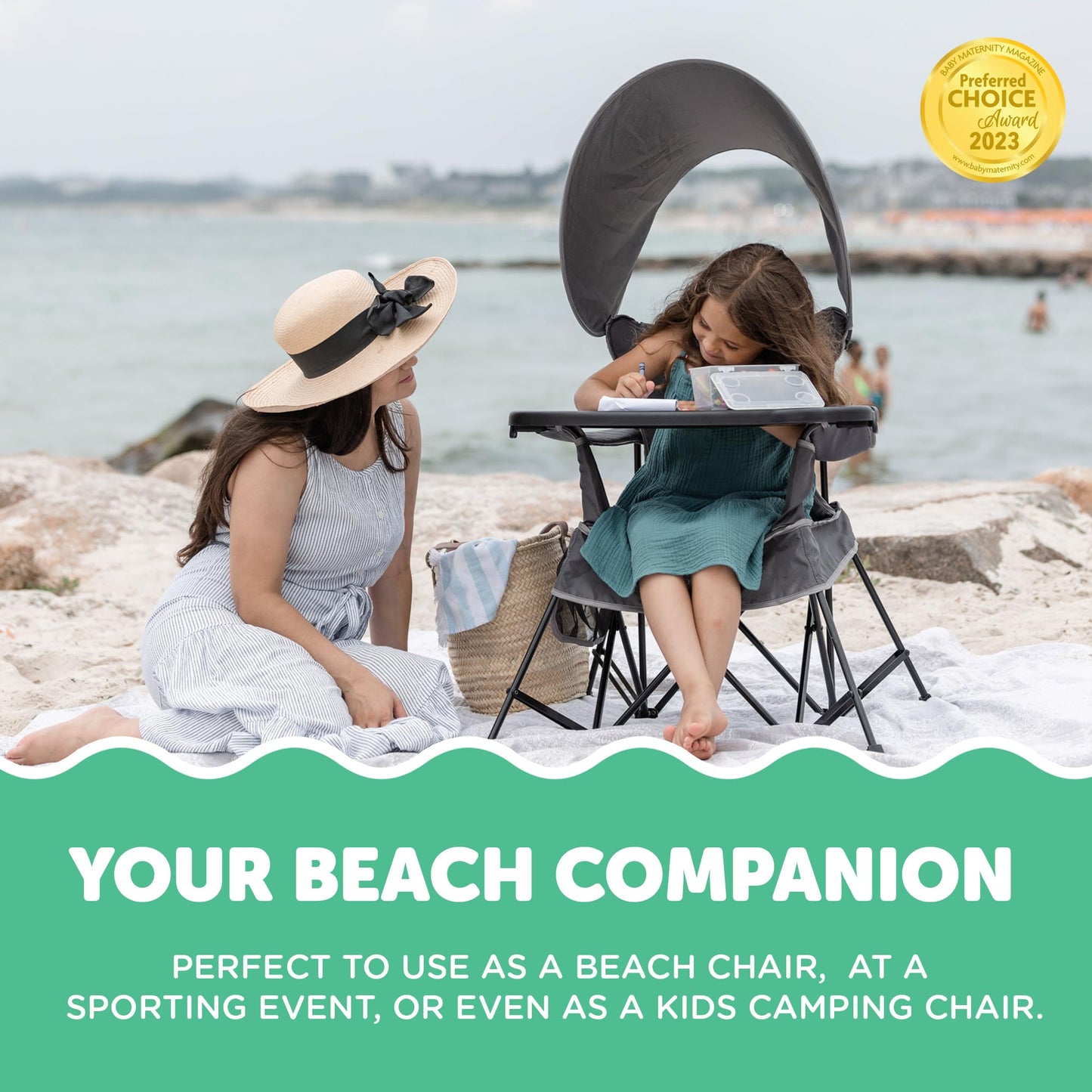 Baby Delight Go with Me Grand Deluxe Portable Chair | for Kids | Indoor and Outdoor | Grey