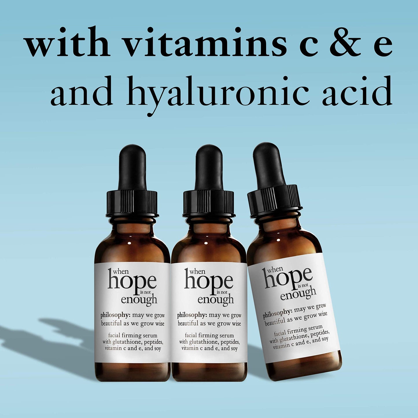 philosophy when hope is not enough facial firming serum - with vitamins C, E & hyaluronic acid - revitalizes dull complexion while reducing the look of fine lines and wrinkles - 1 fl oz