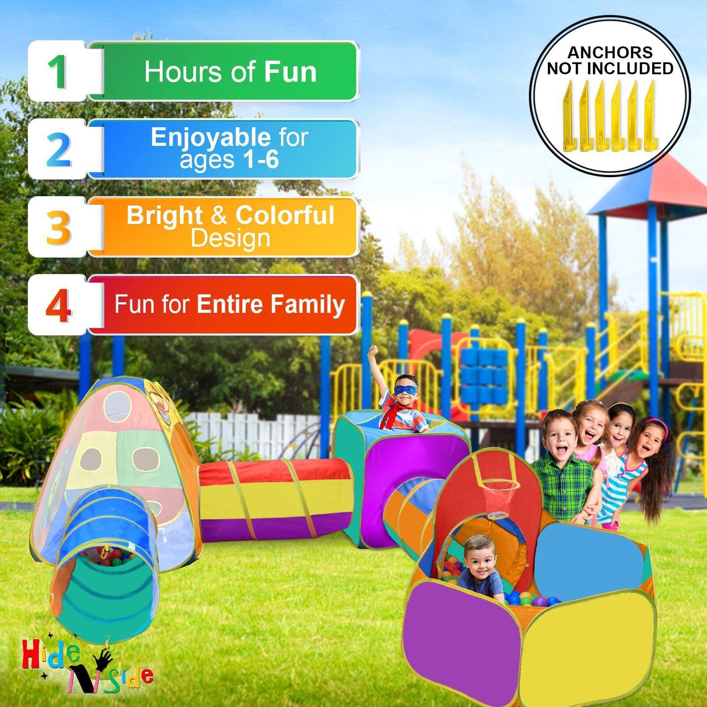 Gift for Toddler Boys & Girls, Ball Pit, Play House and Tunnels for Kids, Best Birthday Gift for 3 4 5 Year Old Pop Up Baby Play Toy, Target Game w/ 4 Darts Indoor & Outdoor, Pit Balls Not Included