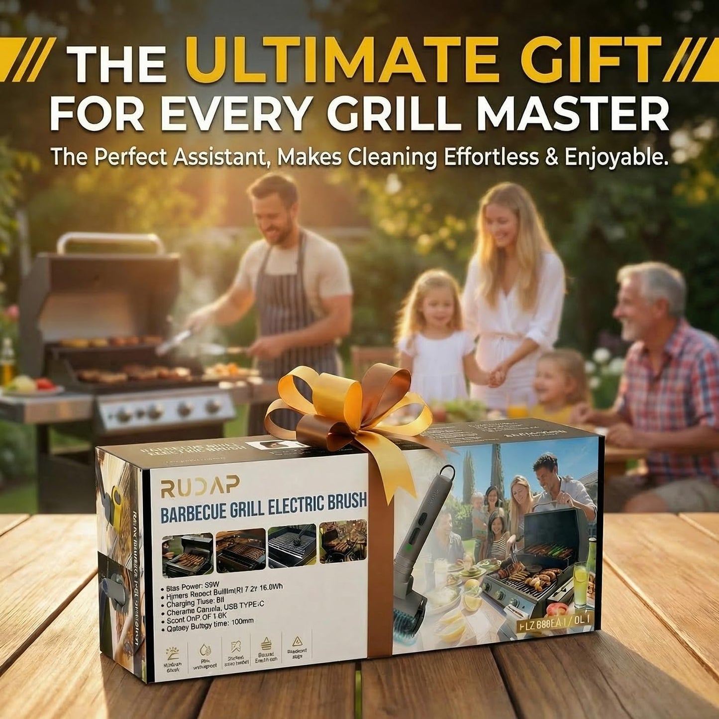 Electric Grill Brush, Cordless Rechargeable Grill Cleaner, 58W BBQ Cleaning Brush with 5200mAh Battery, 150-Min Runtime, 3 Speeds, Angle Adjustable, IPX7 Waterproof, Anti-Shedding for Outdoor Barbecue