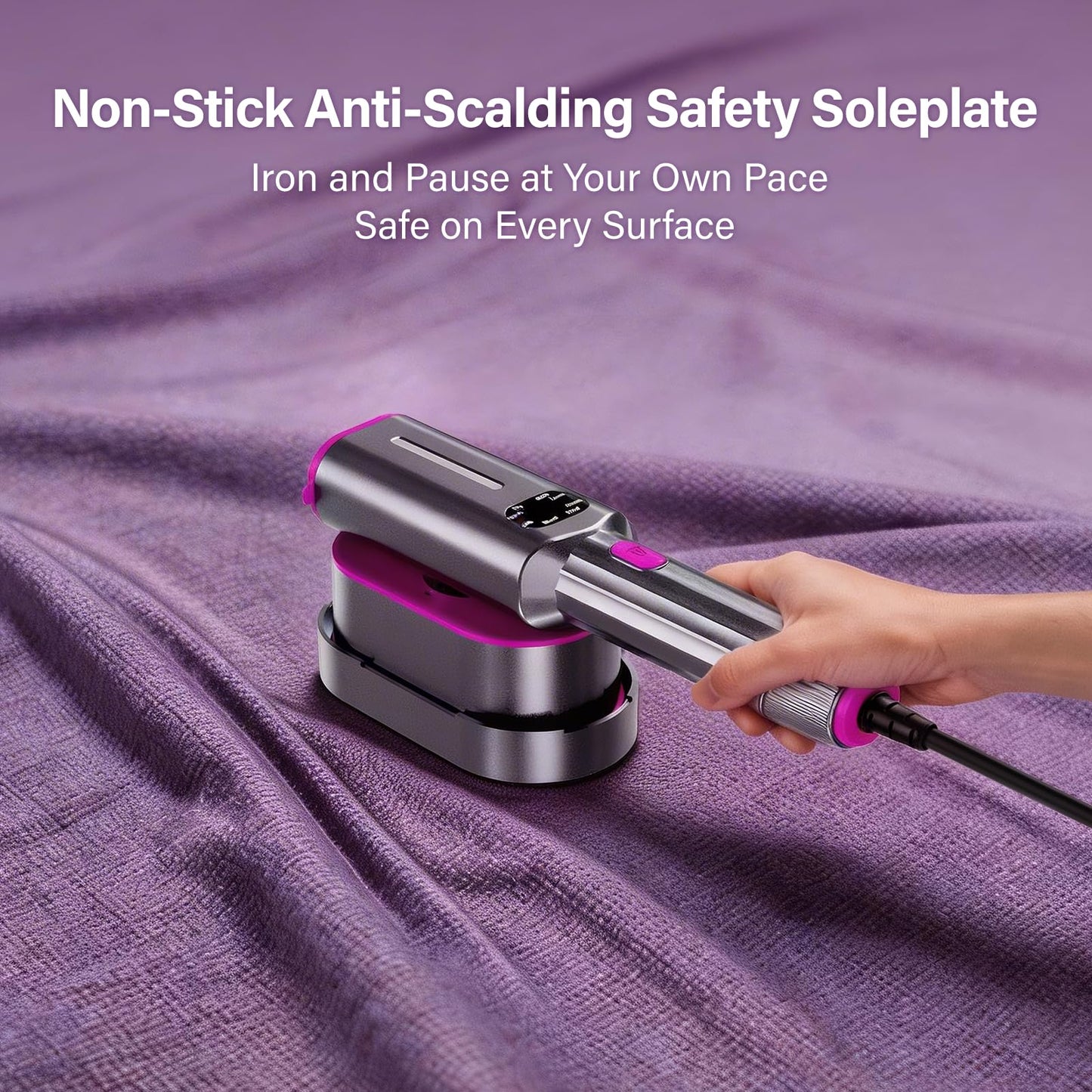DEARBBEE Portable Travel Steamer for Clothes, 1200W Powerful Garment Wrinkle Removal with 7 Modes, 30s Fast Heat Up, 2 in 1 Compact Design for Home & Travel