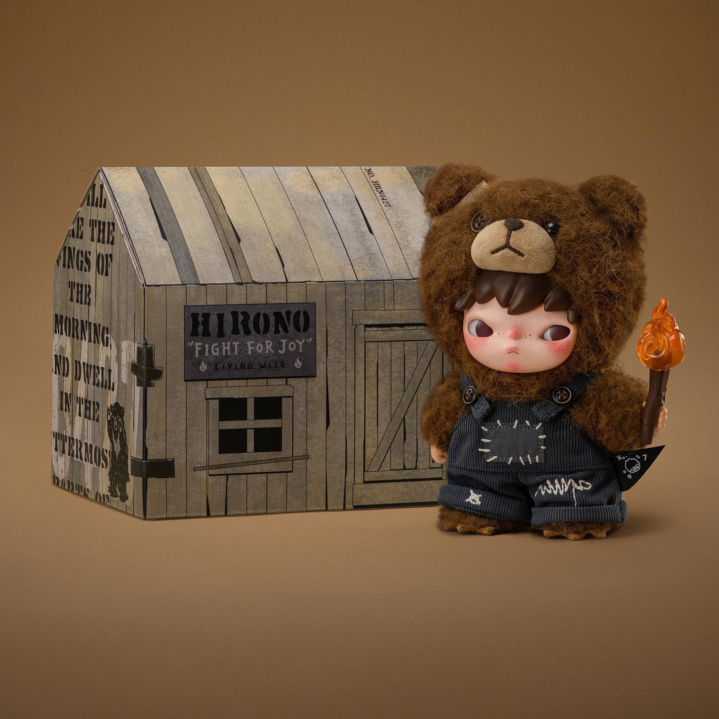 POP MART Hirono Living Wild-Fight for Joy Plush Doll, HIRONO Toys for Modern Home Decor, Collectible Toy Set for Desk Accessories, 1PC